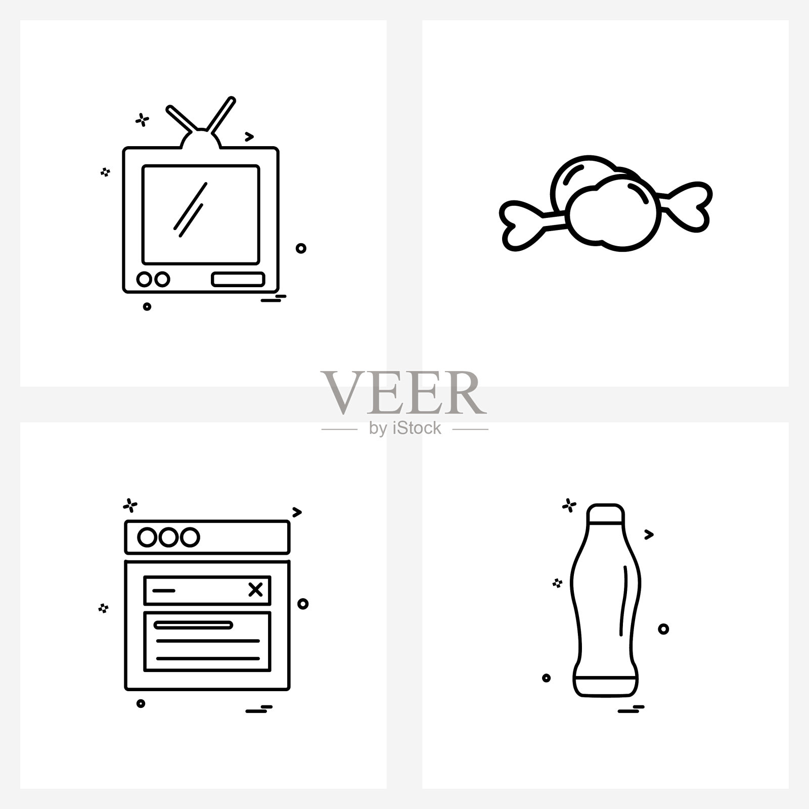 4 .界面线图标设置现代符号插画图片素材