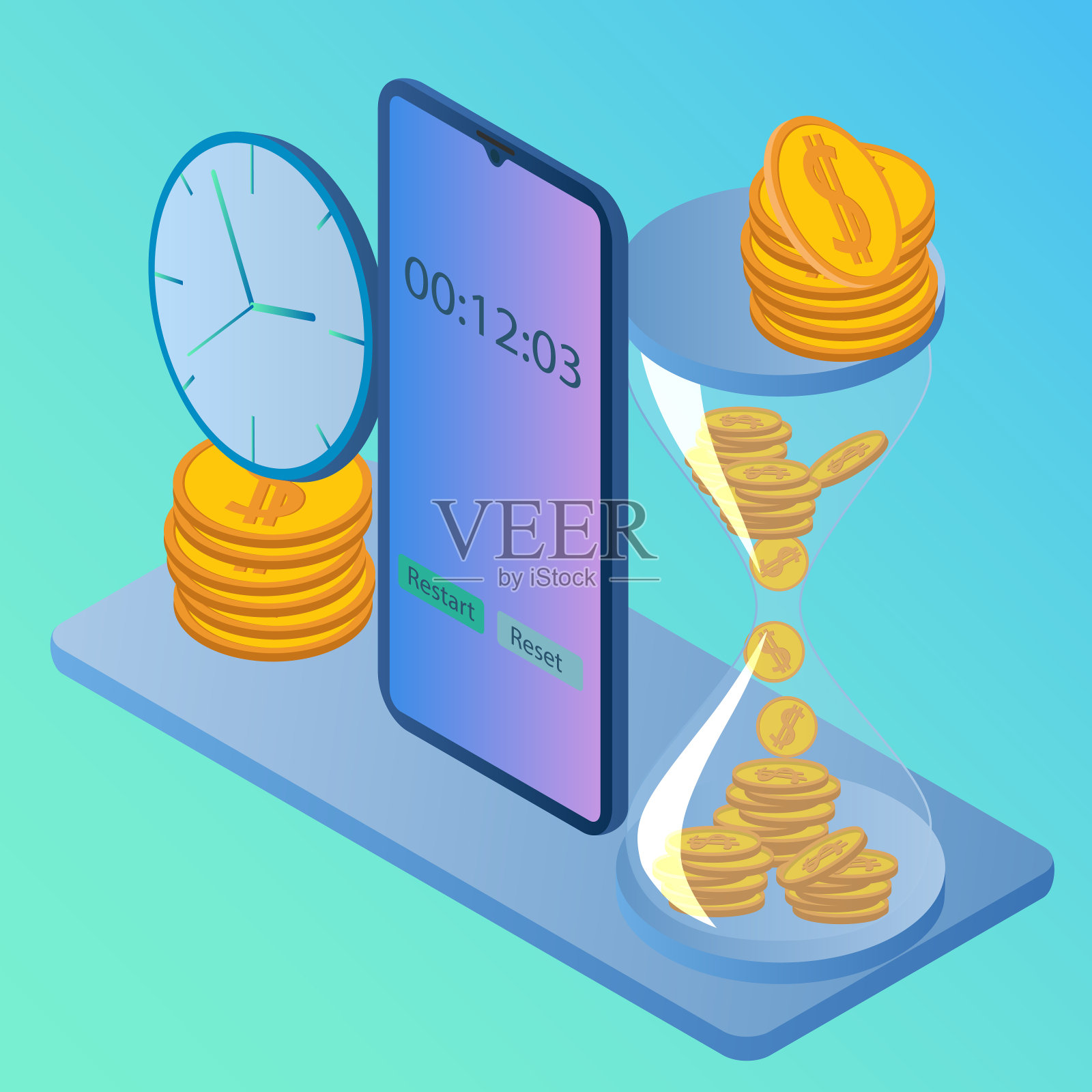 时间管理插画图片素材