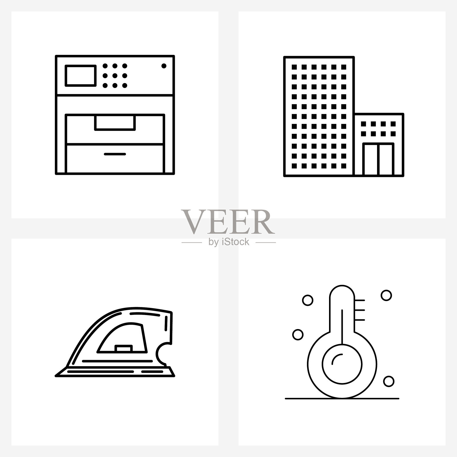 4 .界面线图标设置现代符号插画图片素材