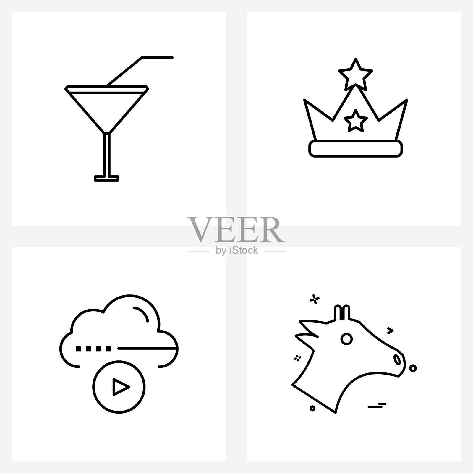 股票图标设置4线符号为玻璃云图标素材