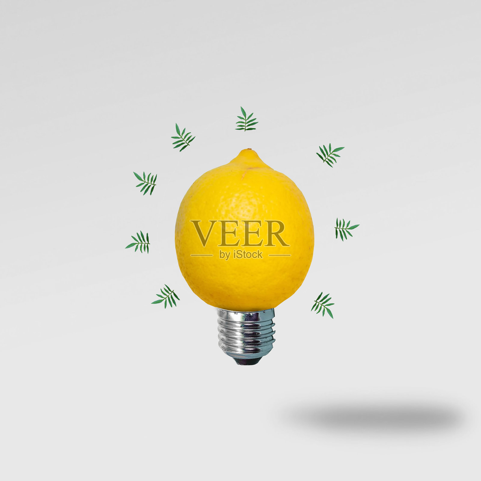 柠檬灯泡照片摄影图片