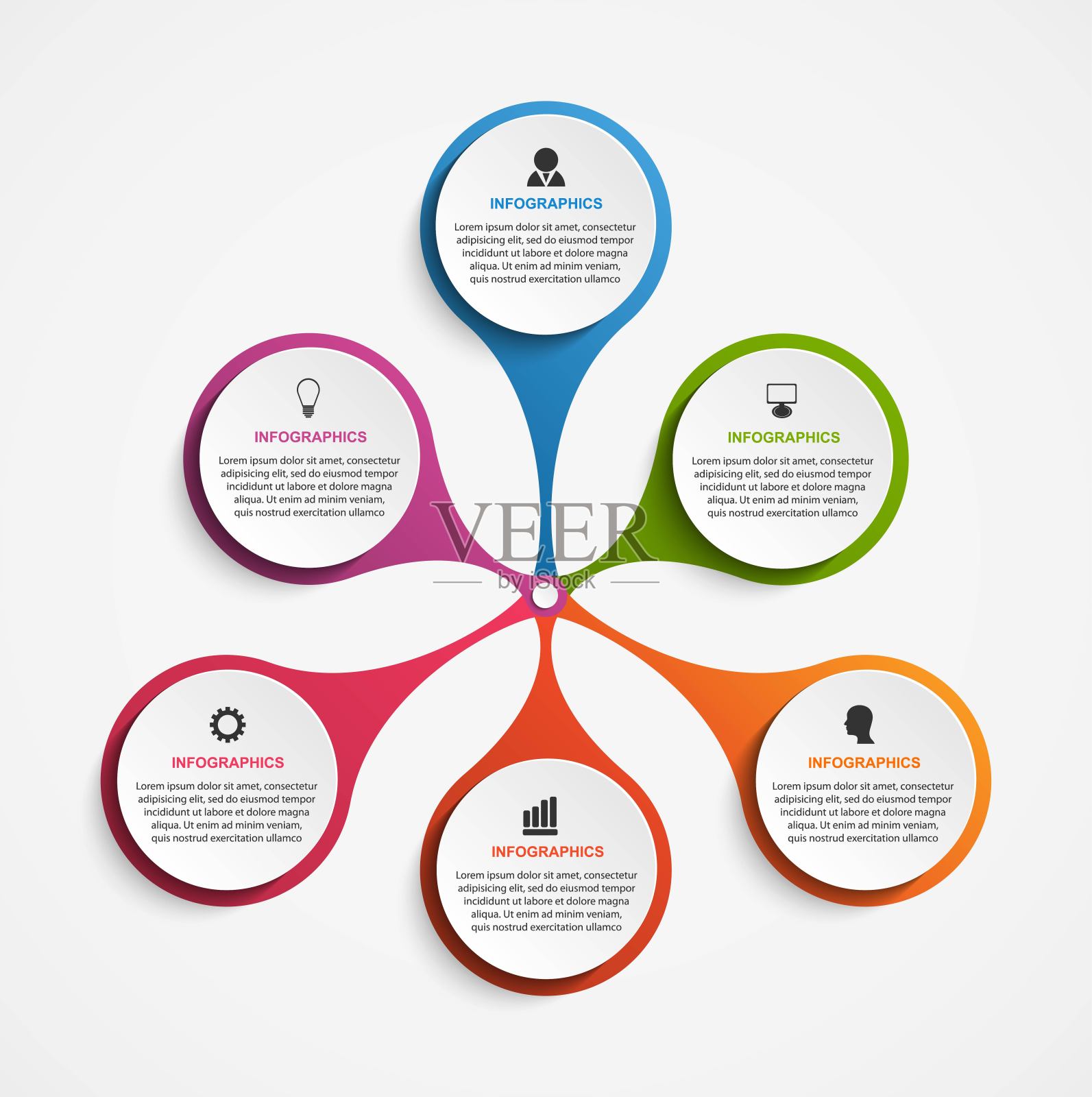 摘要信息图以代谢的形式呈现。设计元素。插画图片素材