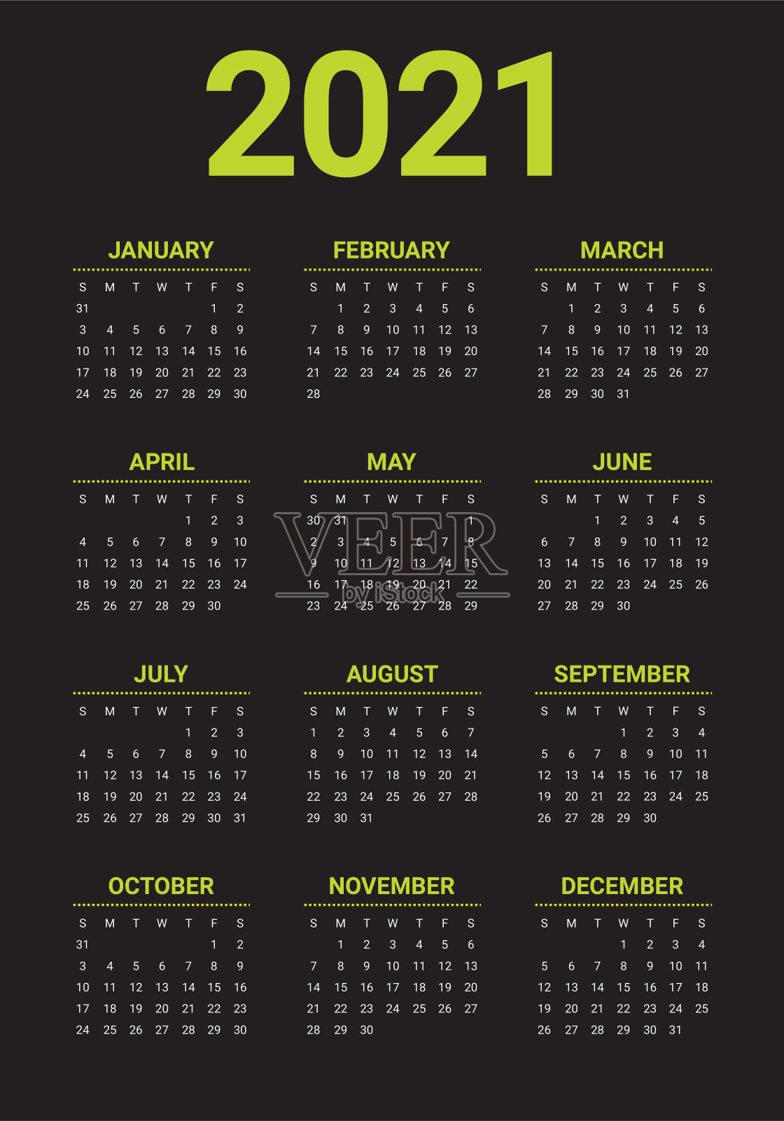 2021年日历矢量设计模板插画图片素材