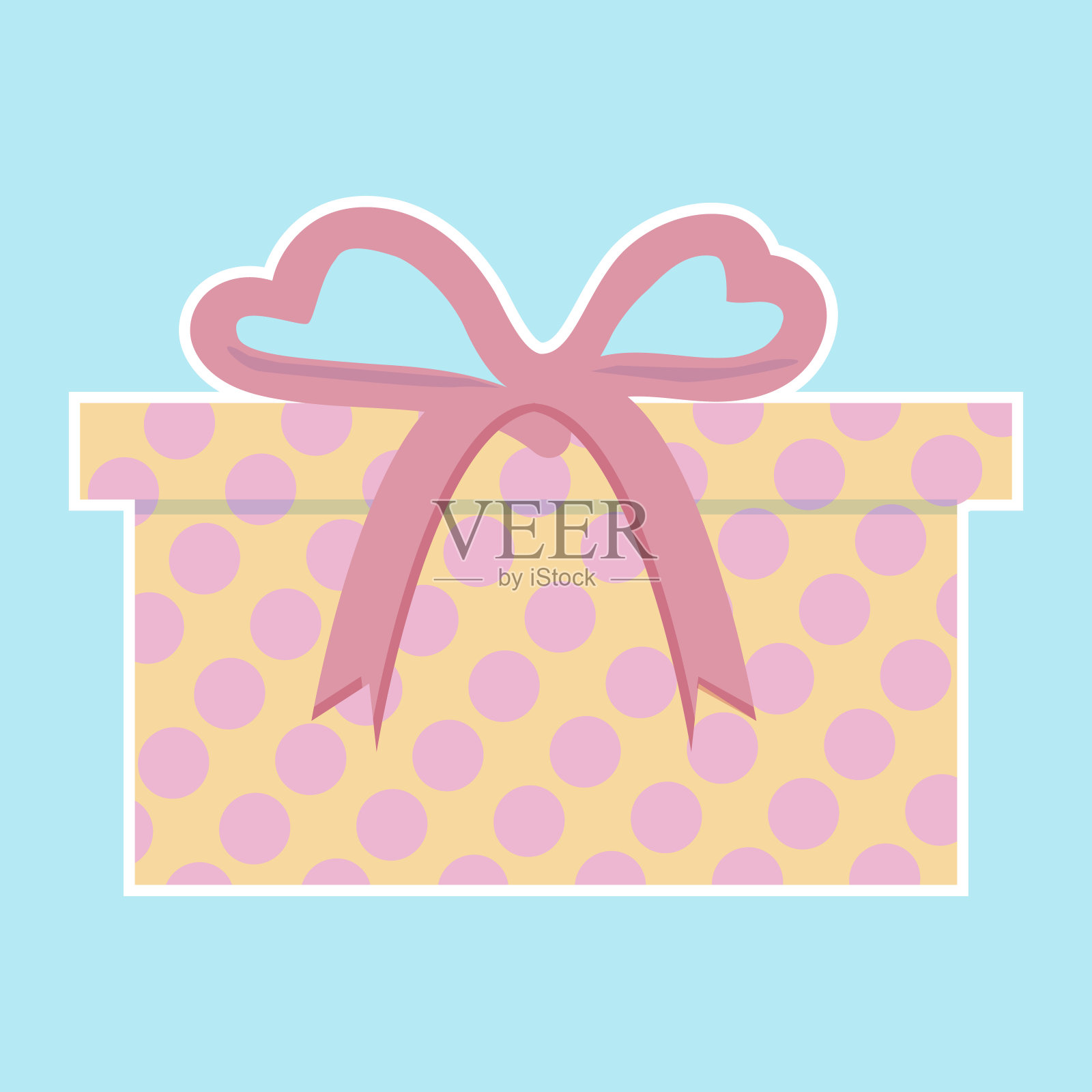 黄色和粉红色的礼盒与丝带。圣诞礼物盒。现在盒子图标。圣诞礼物。插画图片素材