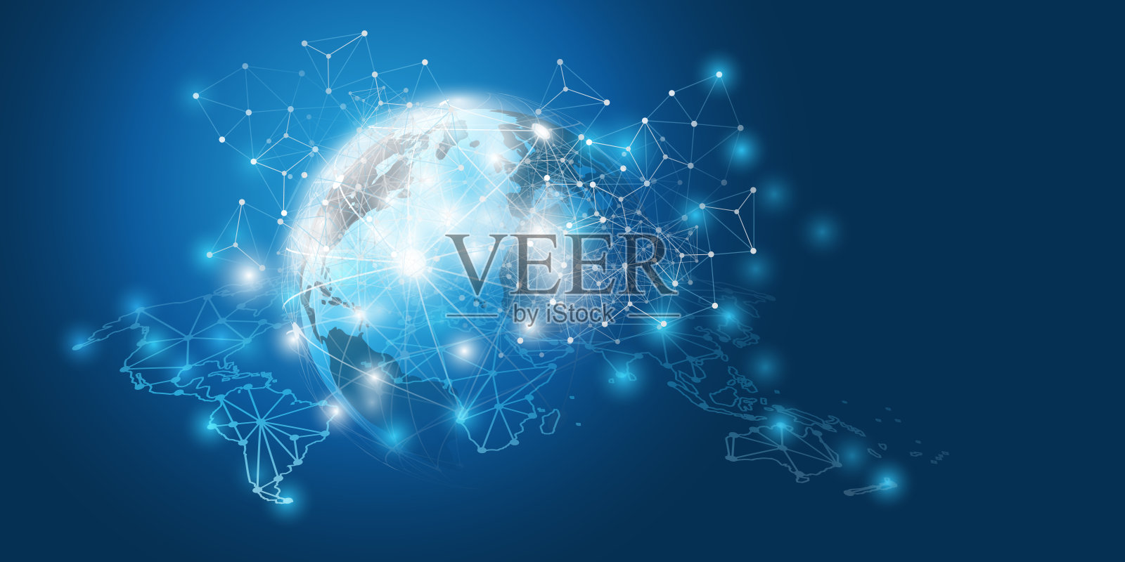 全球网络通信概念插画图片素材