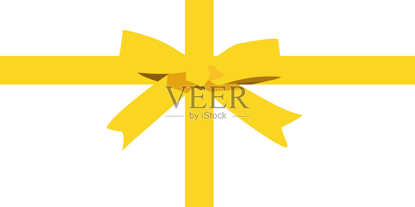 金色蝴蝶结卡通黄色缎子蝴蝶结为圣诞节设计元素图片