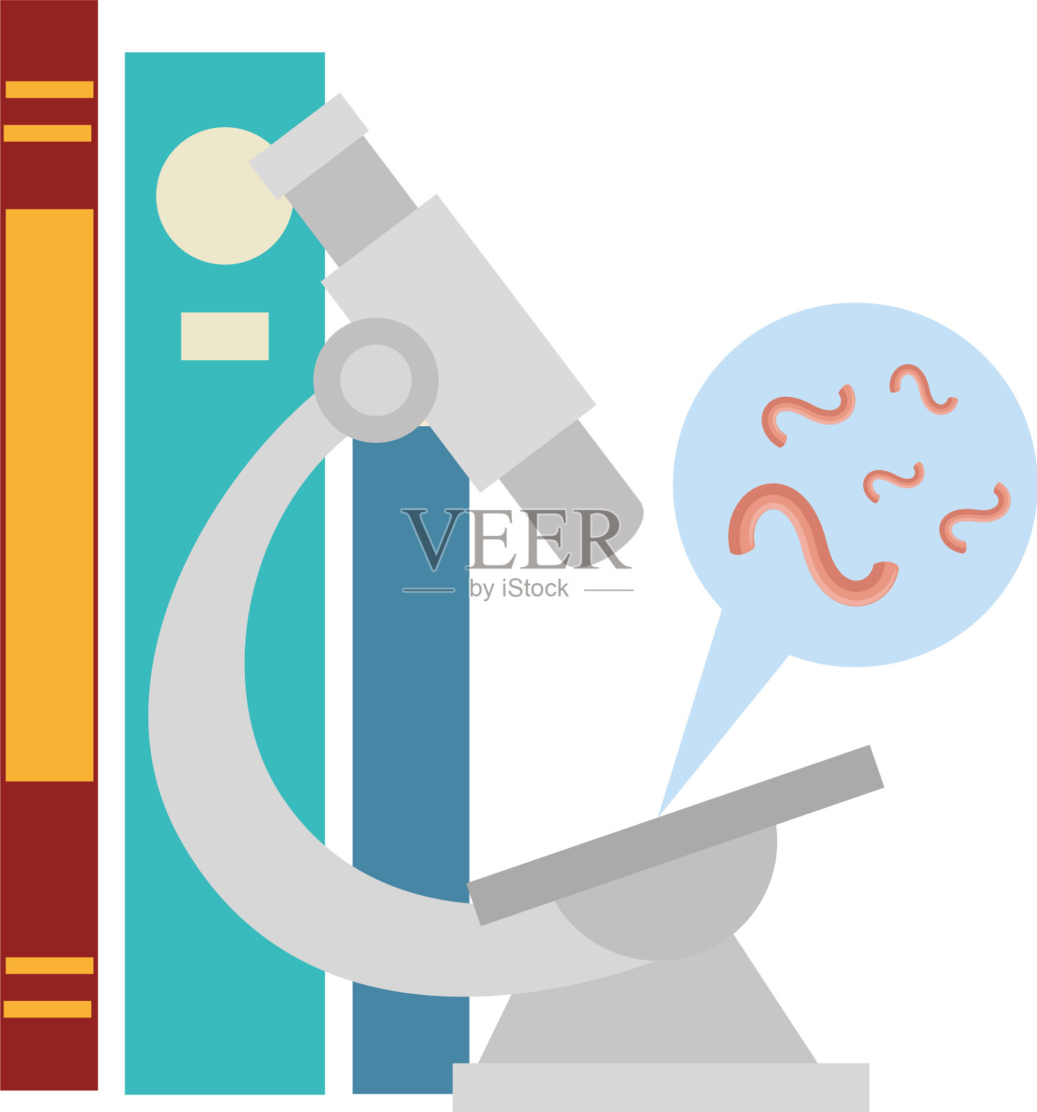 显微镜实验室的微生物和设计元素图片