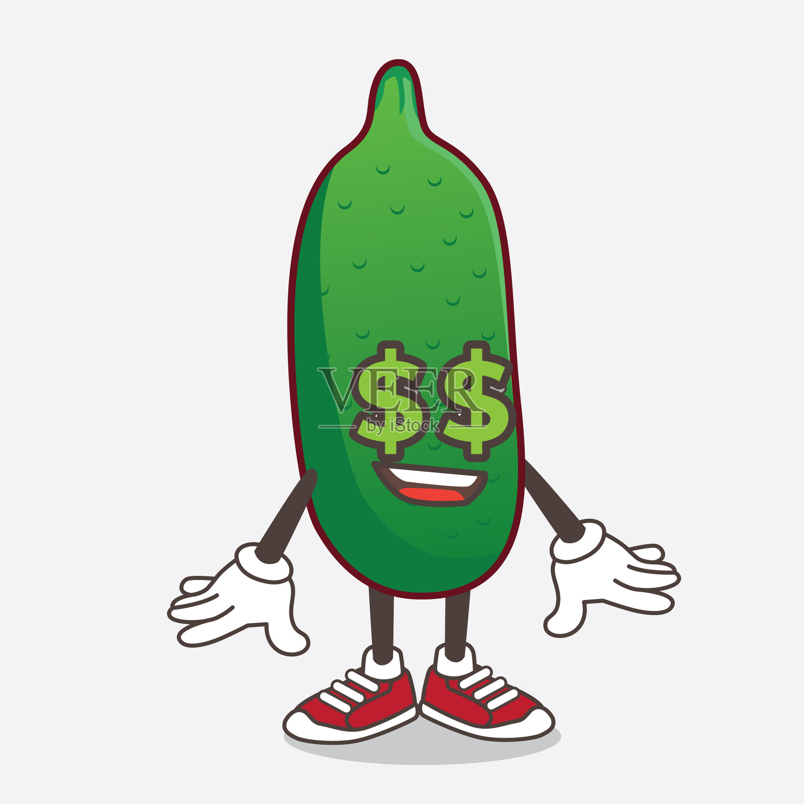 手指石灰卡通吉祥物人物与钱插画图片素材