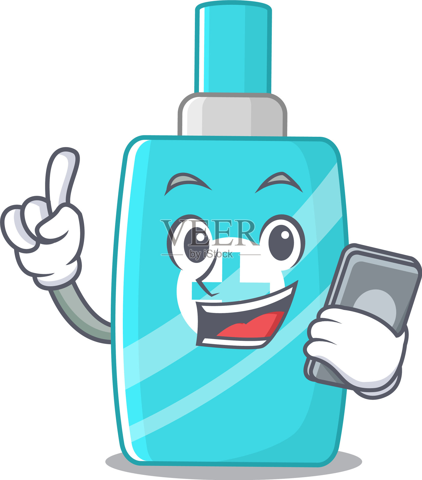 软膏霜卡通人物打电话设计元素图片