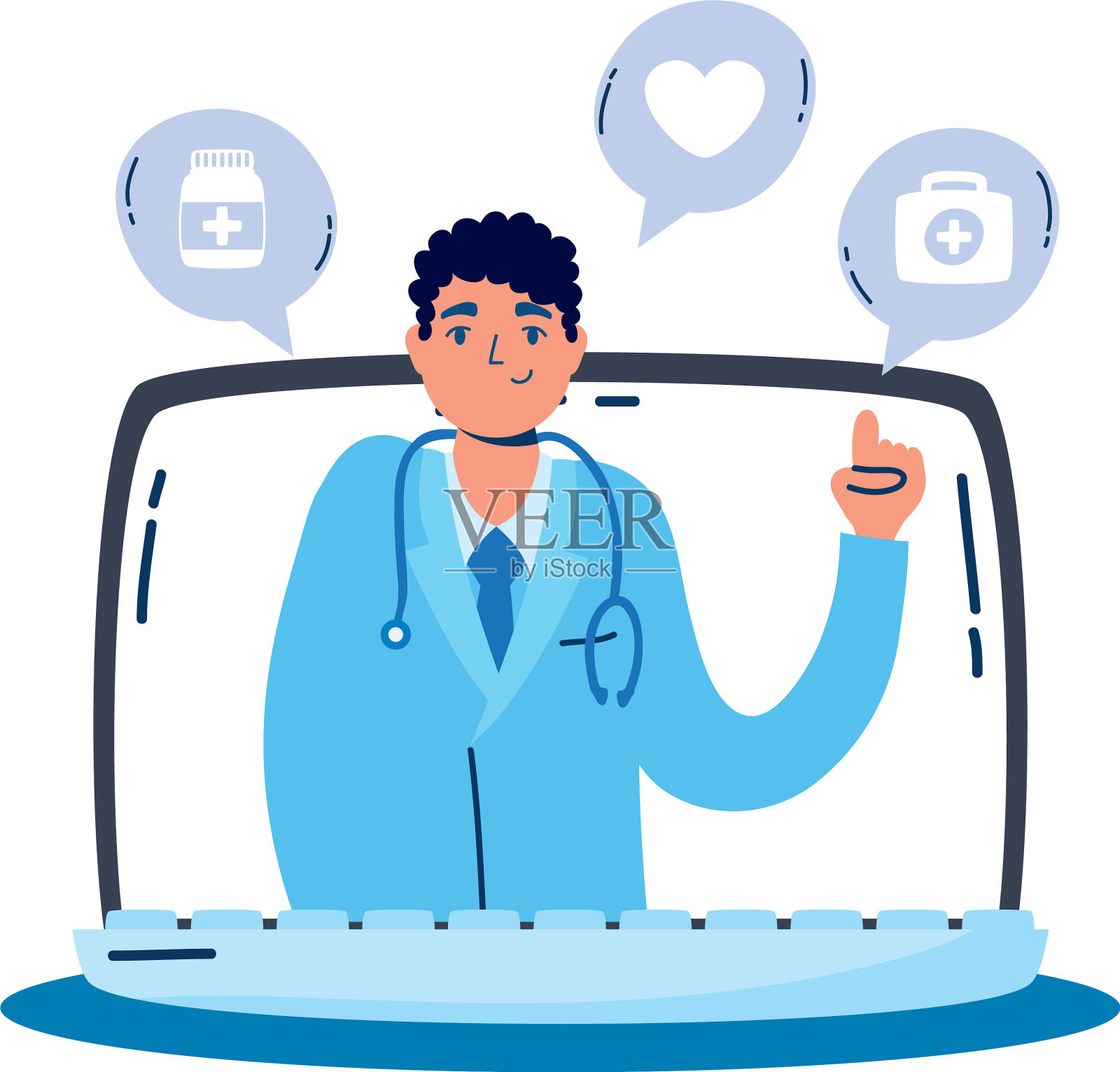 带听诊器的专业医生设计元素图片