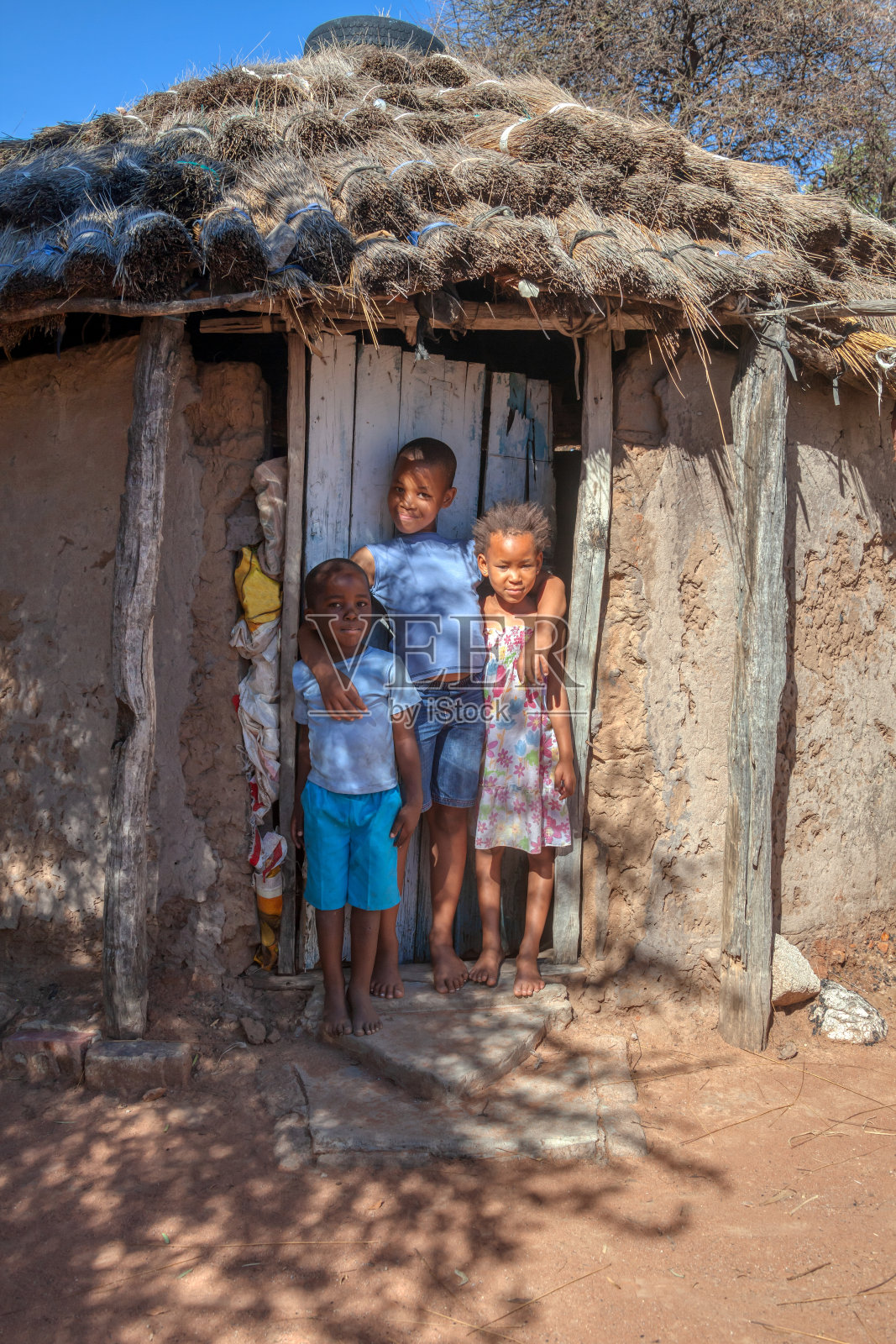 在博茨瓦纳农村的一个村庄里的日常非洲生活照片摄影图片