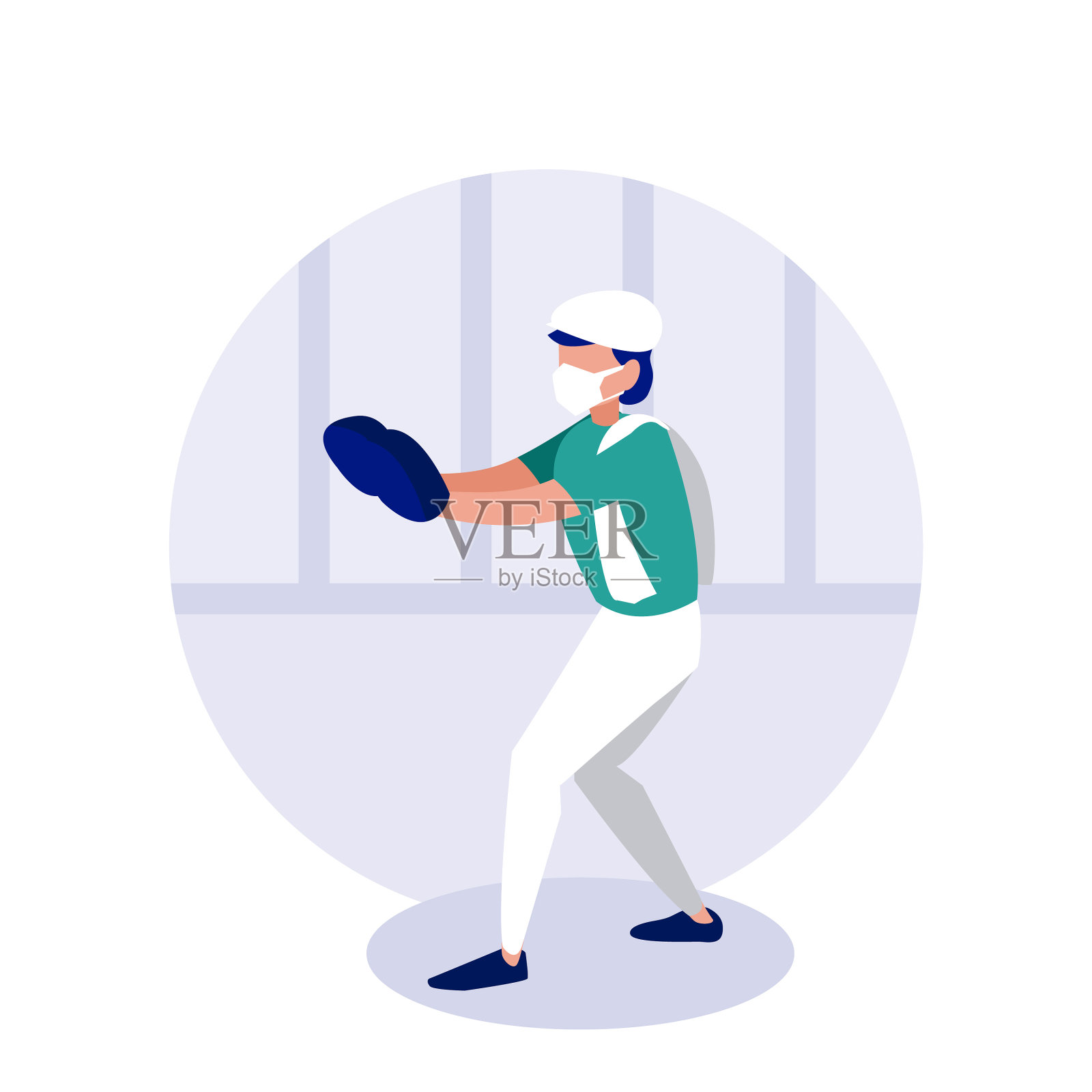 男人带着面具在家拳击设计元素图片