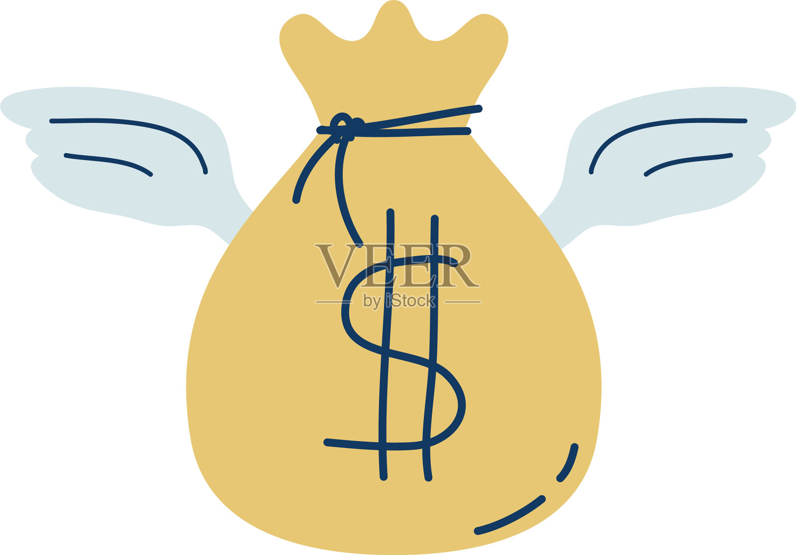 钱袋与翅膀飞设计元素图片