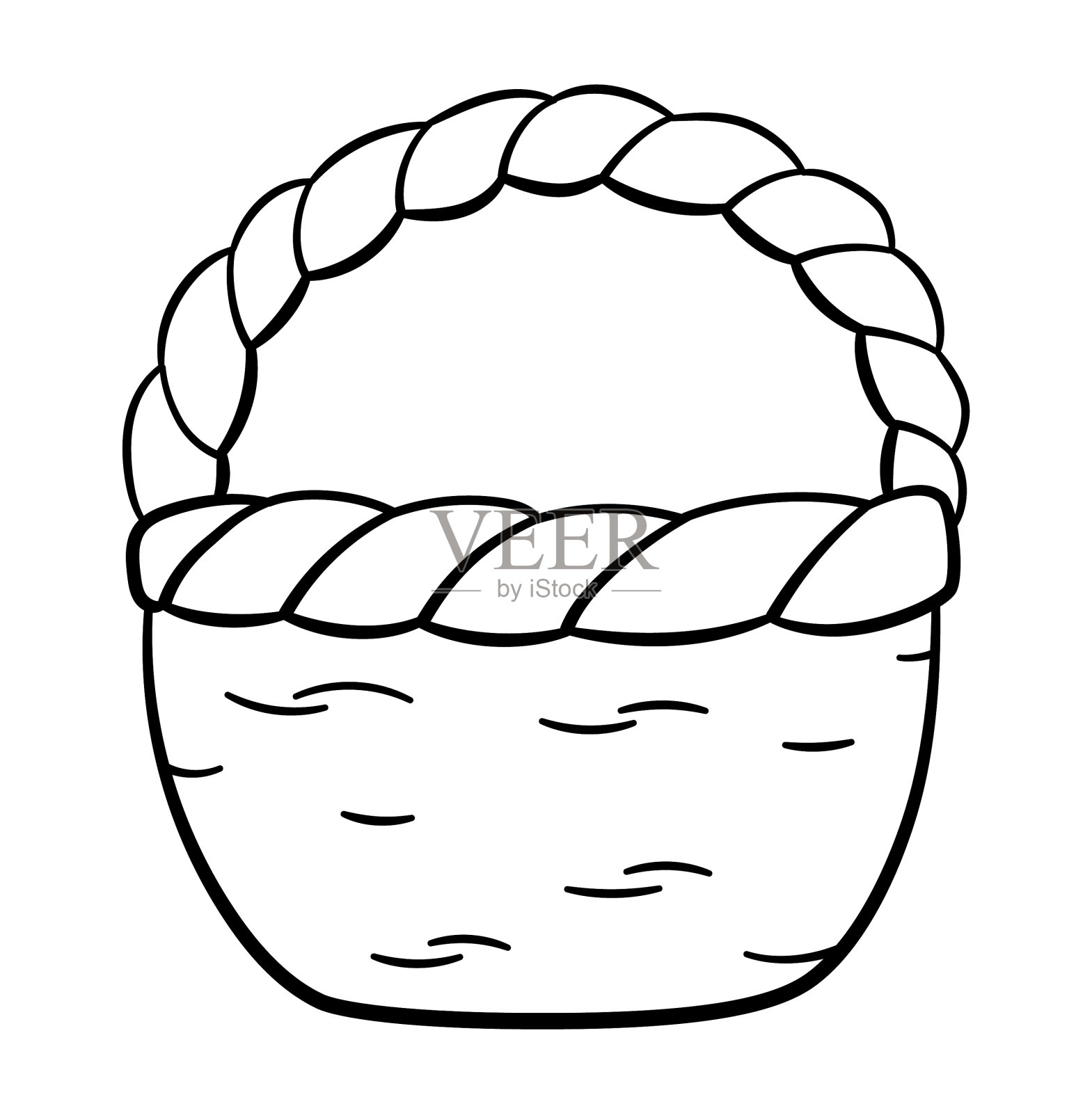 轮廓风格的篮子孤立的白色背景设计元素图片