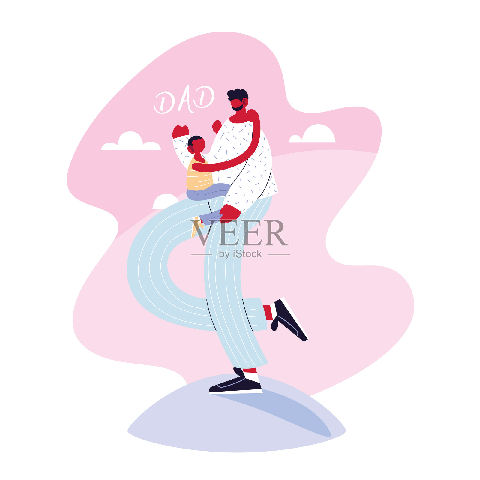 父子卡父亲节快乐设计元素图片