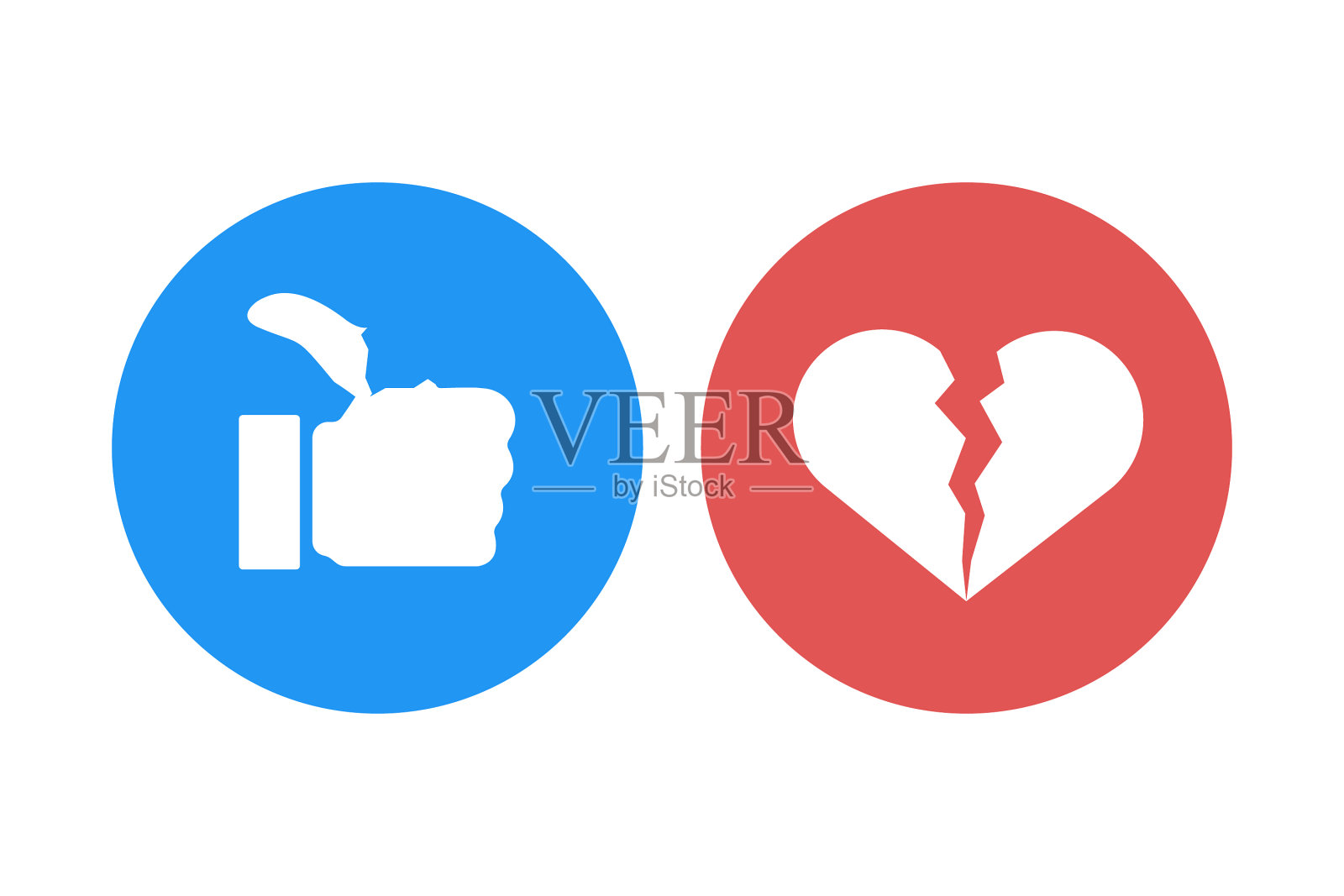 不喜欢创意图标，心碎孤立插画图片素材