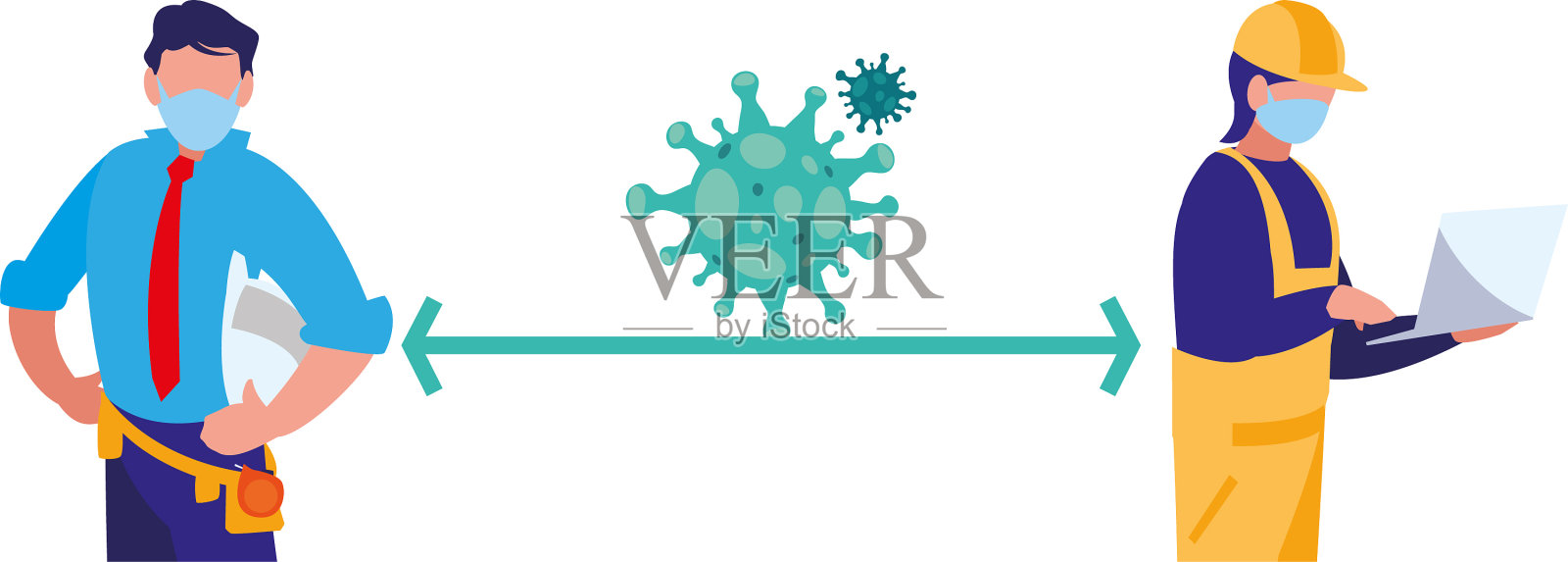 遵守安全规则的产业工人设计元素图片