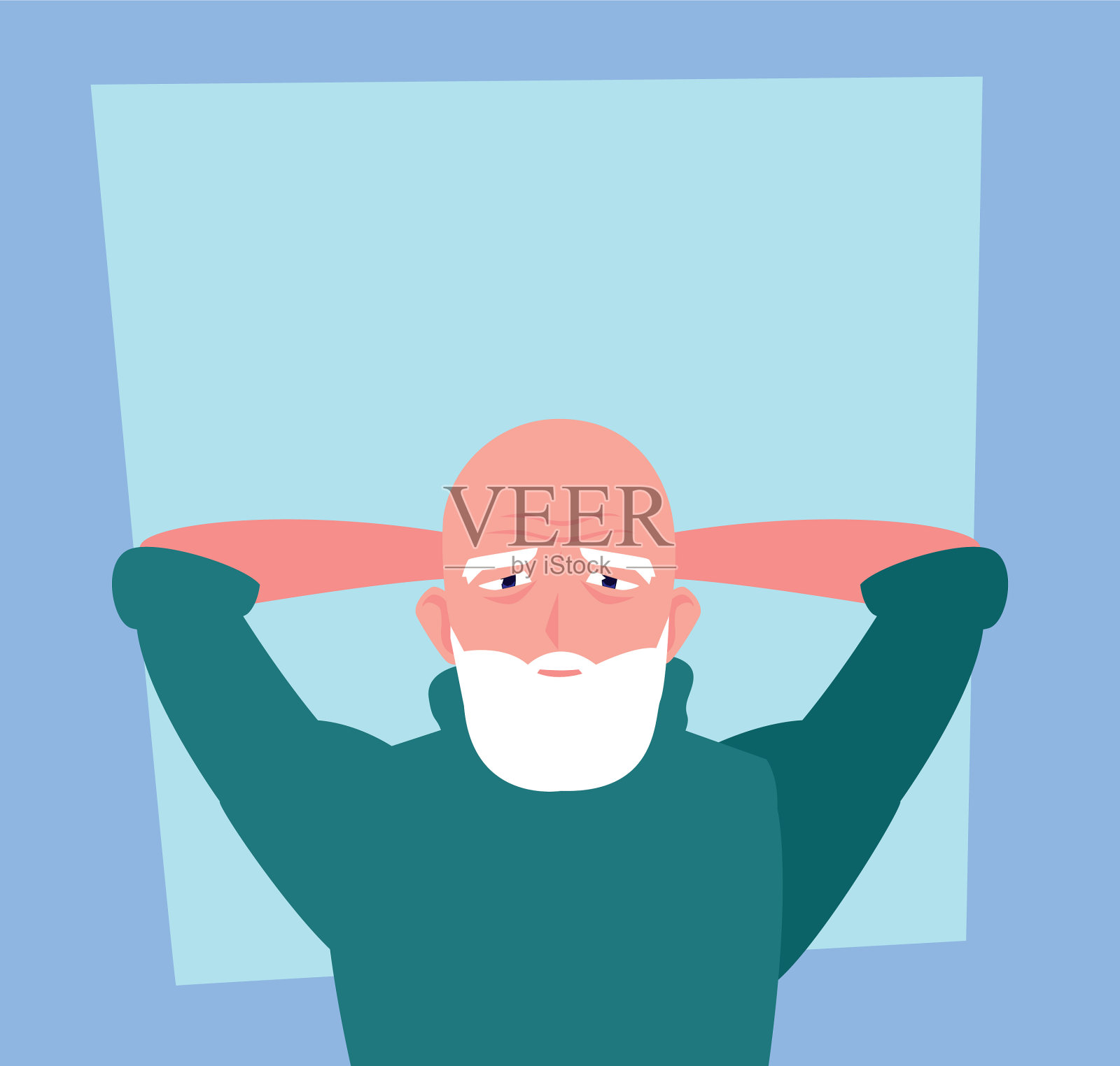 老人在家照顾自己插画图片素材