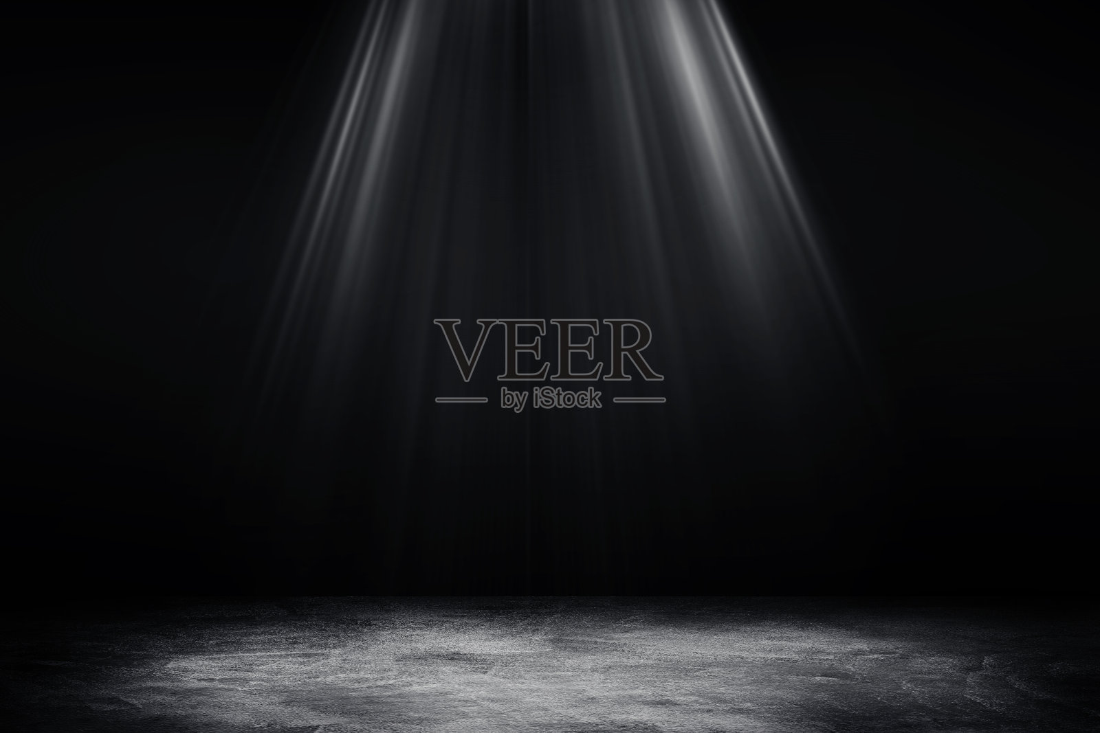 工作室暗室混凝土地板粗犷纹理背景与灯光效果。照片摄影图片