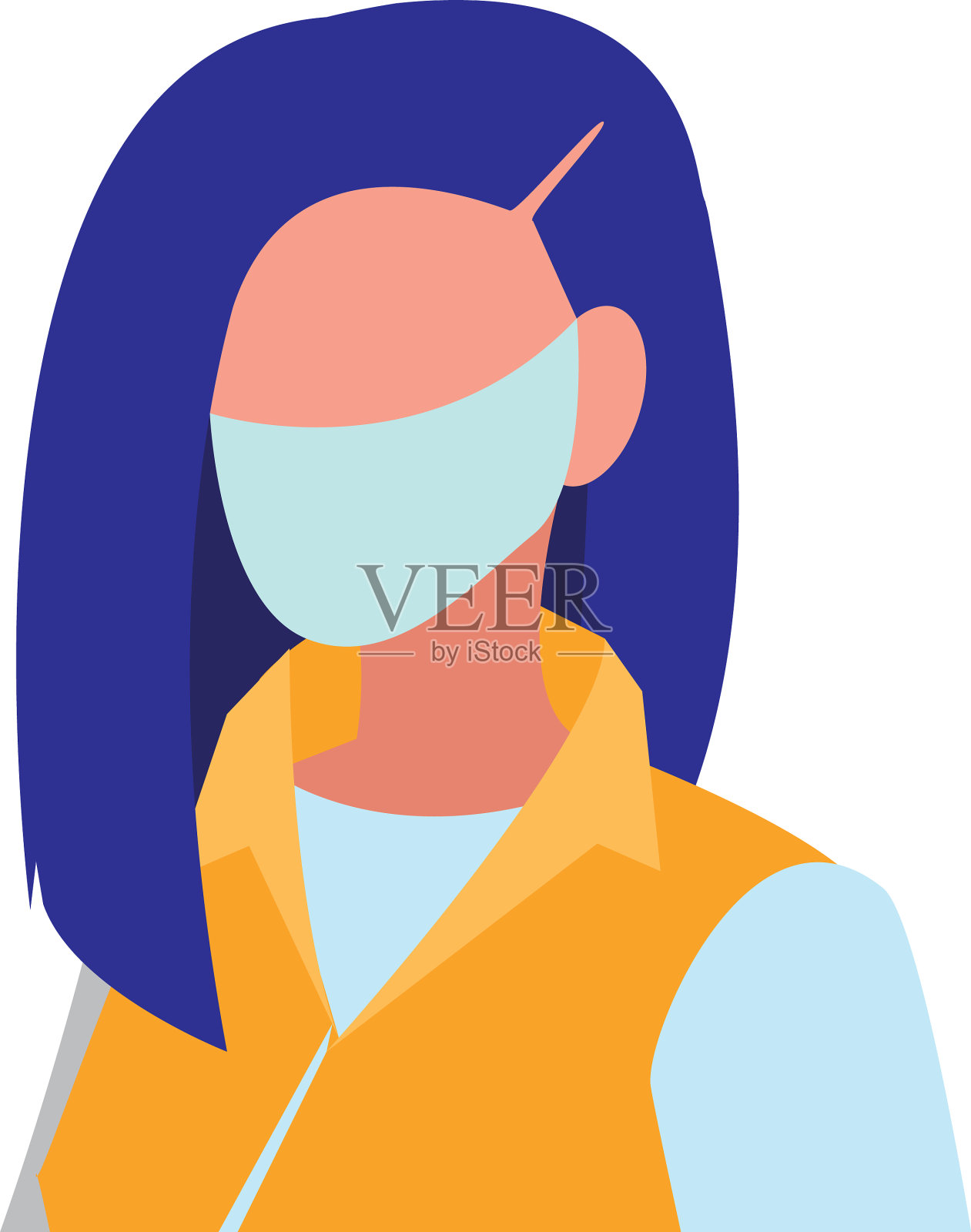 戴口罩的城市妇女设计元素图片