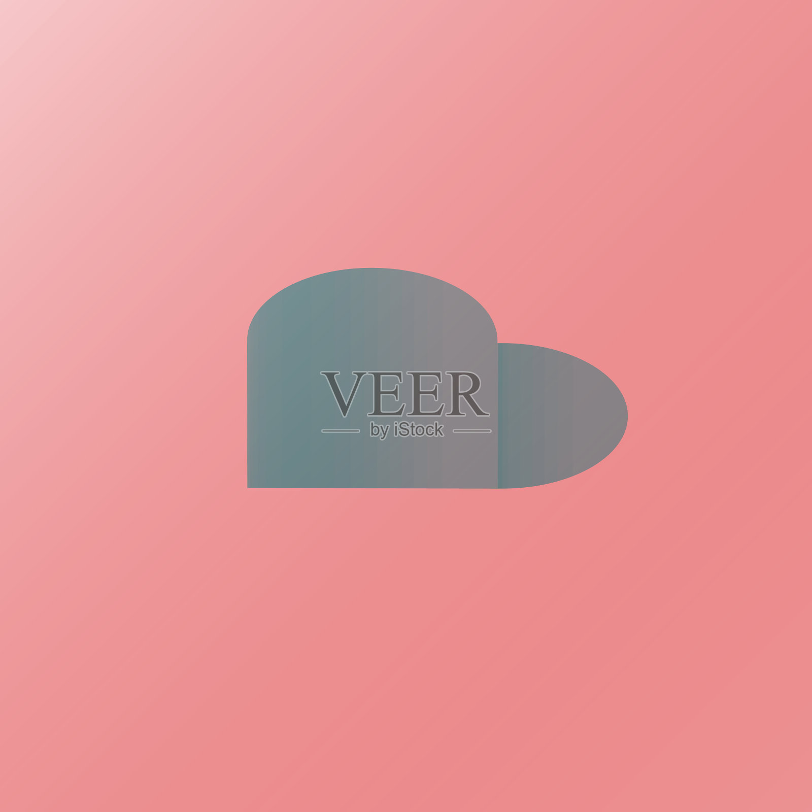 爱的心洞概念3d雕刻插画图片素材