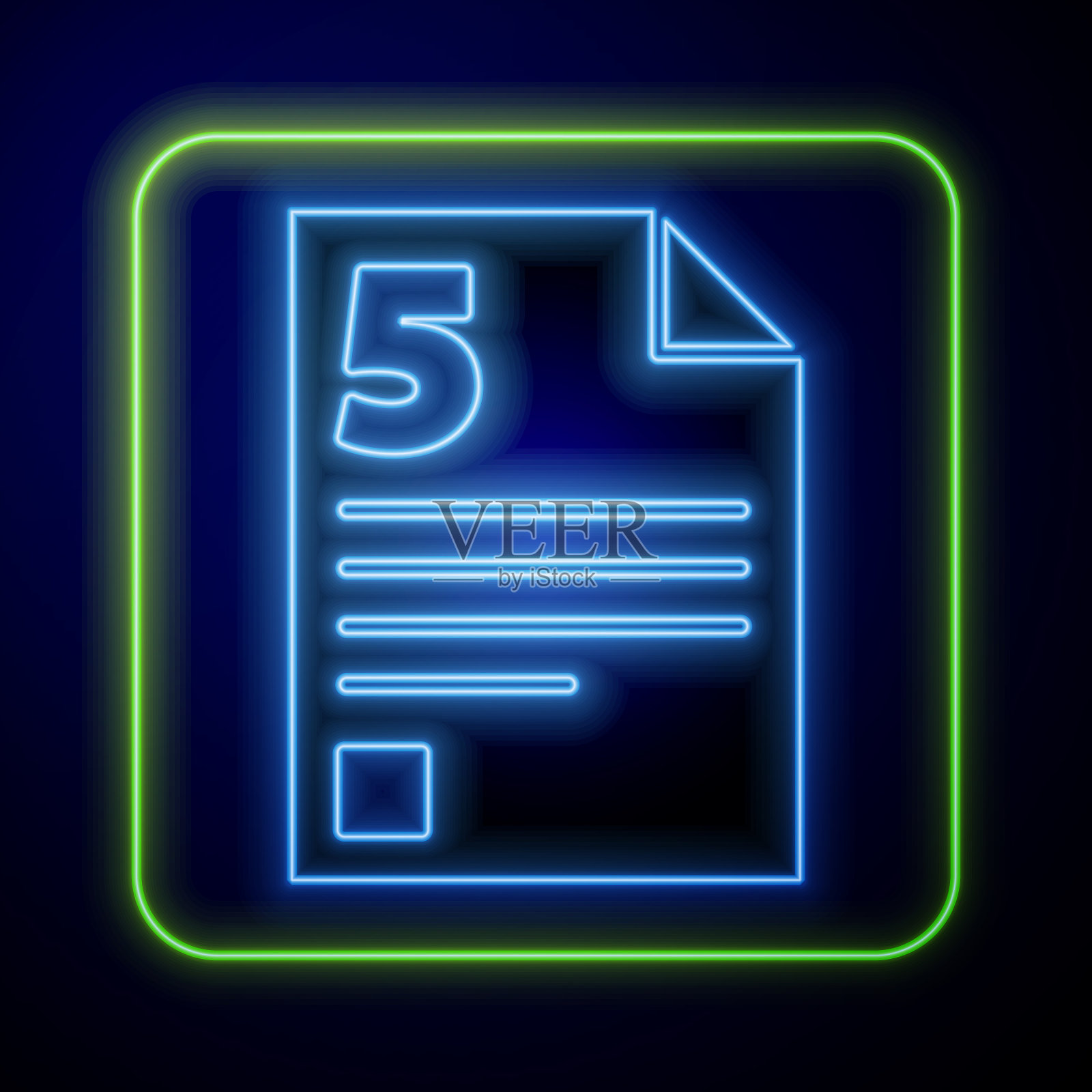 霓虹灯测试或考试表图标隔离插画图片素材