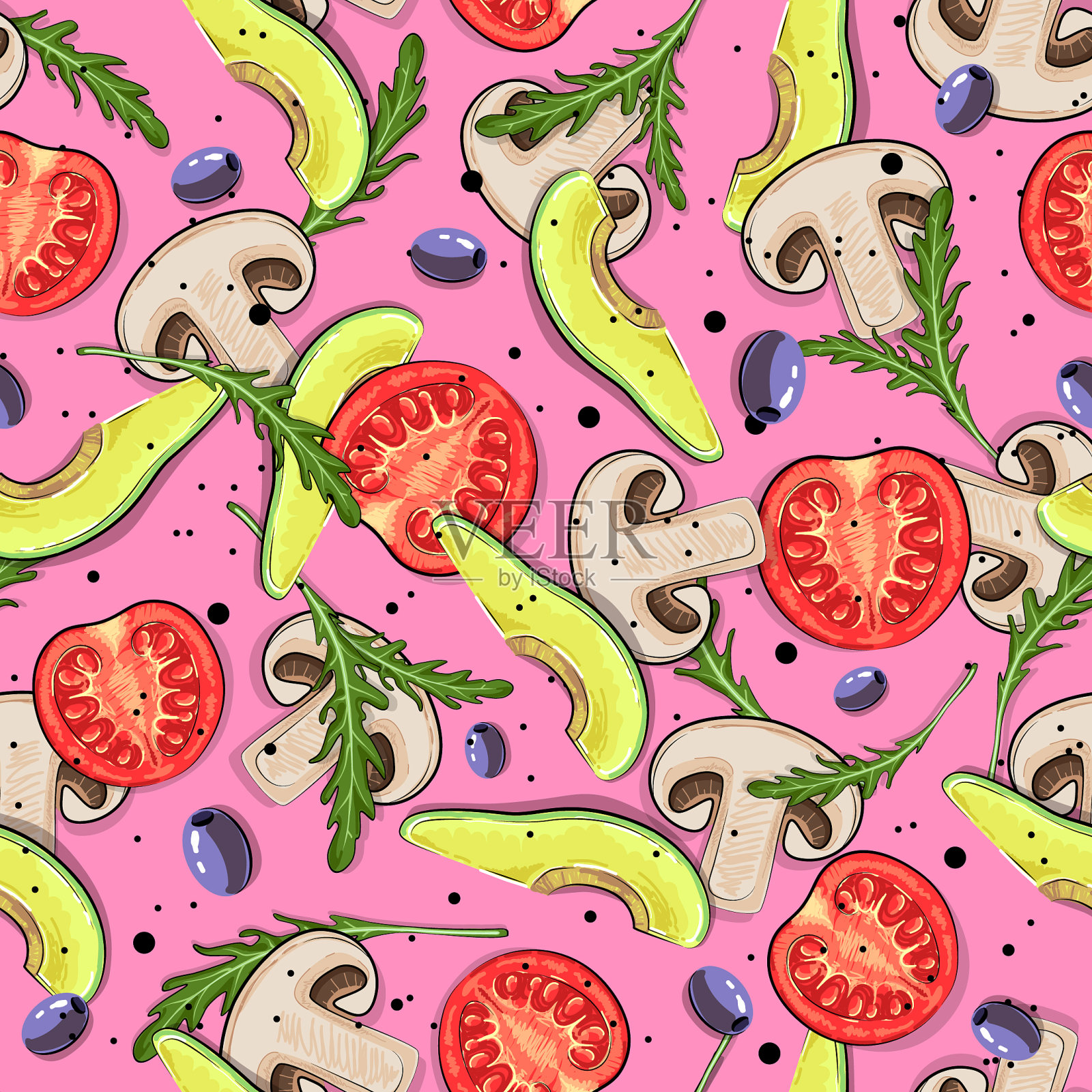 与素食无缝搭配插画图片素材