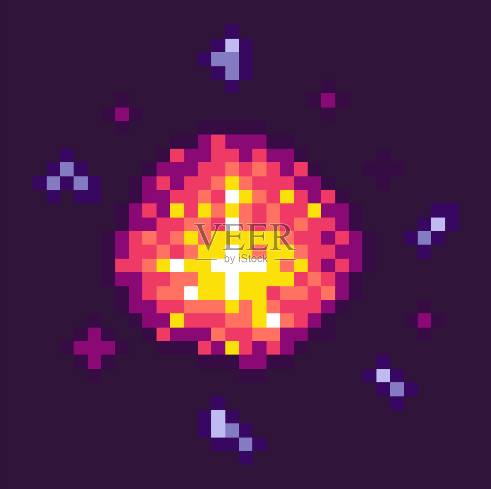 像素游戏的强大爆炸插画图片素材