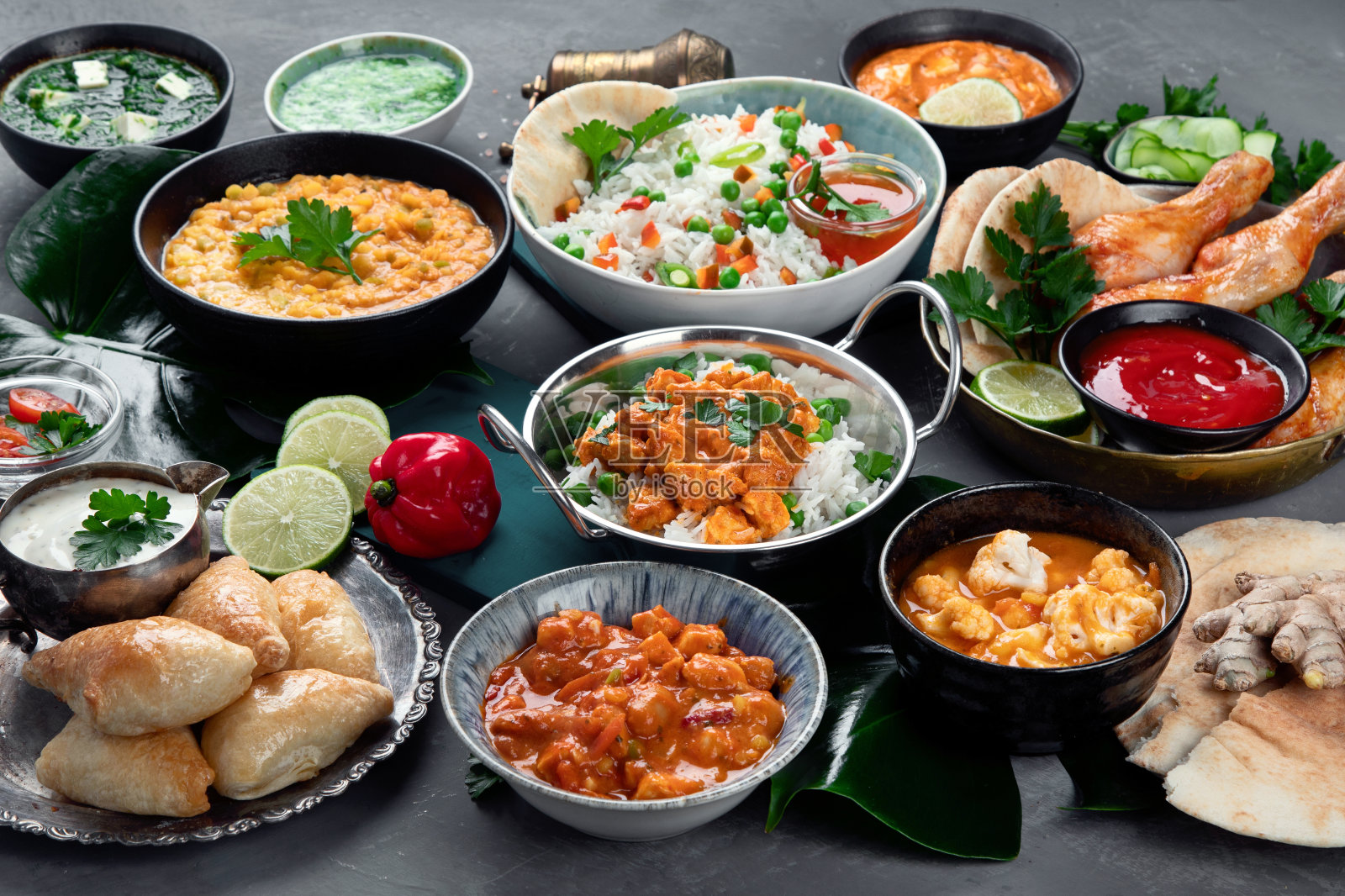 传统的印度菜。照片摄影图片