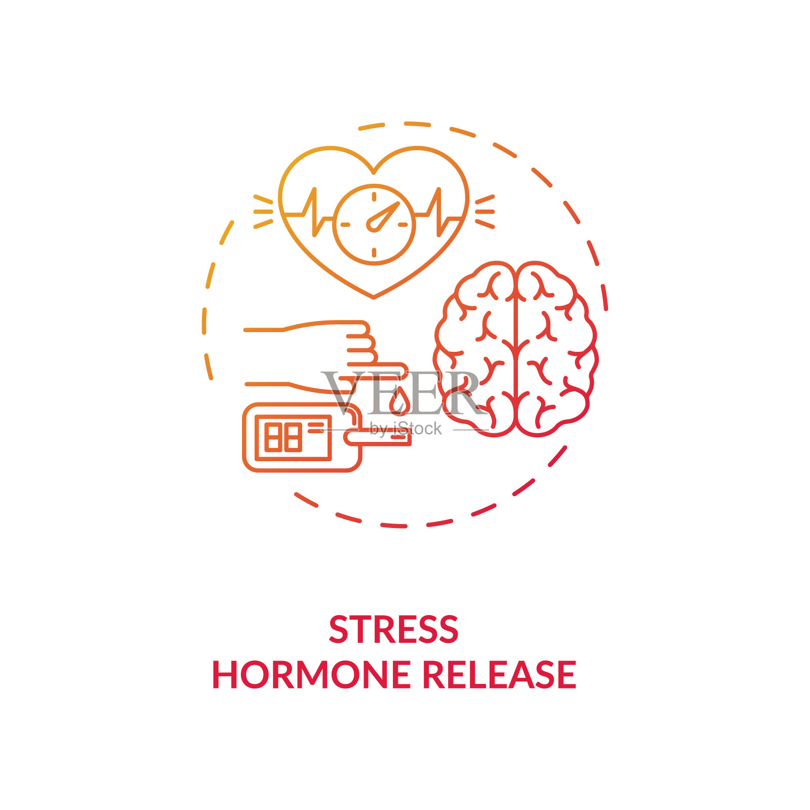 压力荷尔蒙释放概念图标插画图片素材