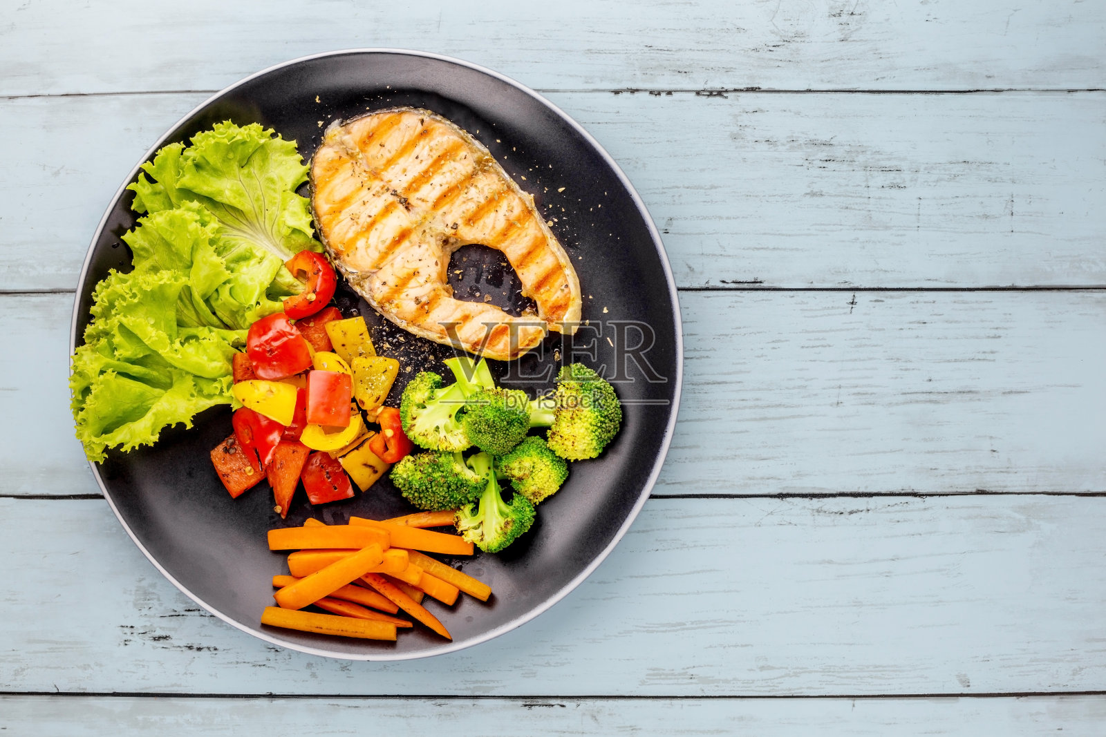 三文鱼排最爱的食物照片摄影图片