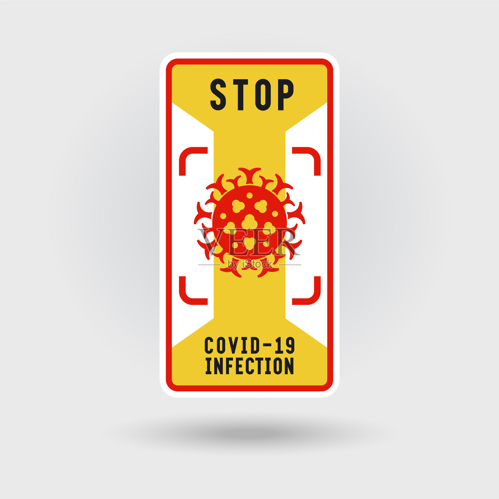 COVID-19冠状病毒预警信号包括插画图片素材