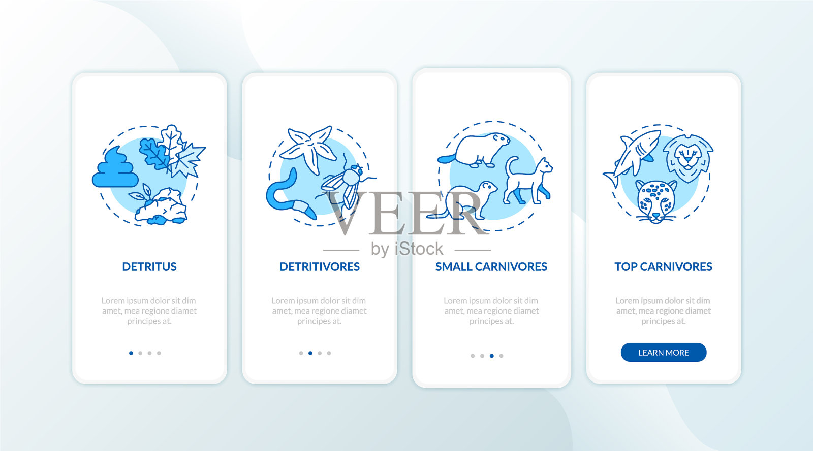 碎屑食品链登陆手机应用页面插画图片素材