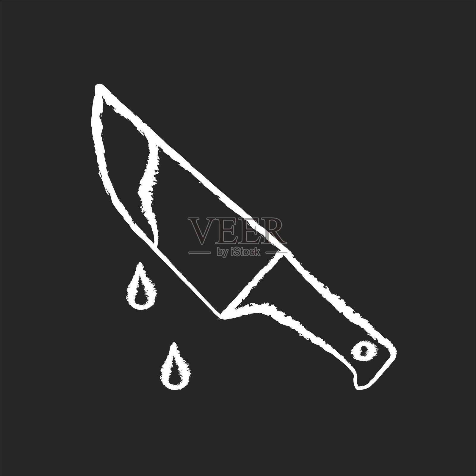 惊悚电影粉笔白色图标上的黑色插画图片素材