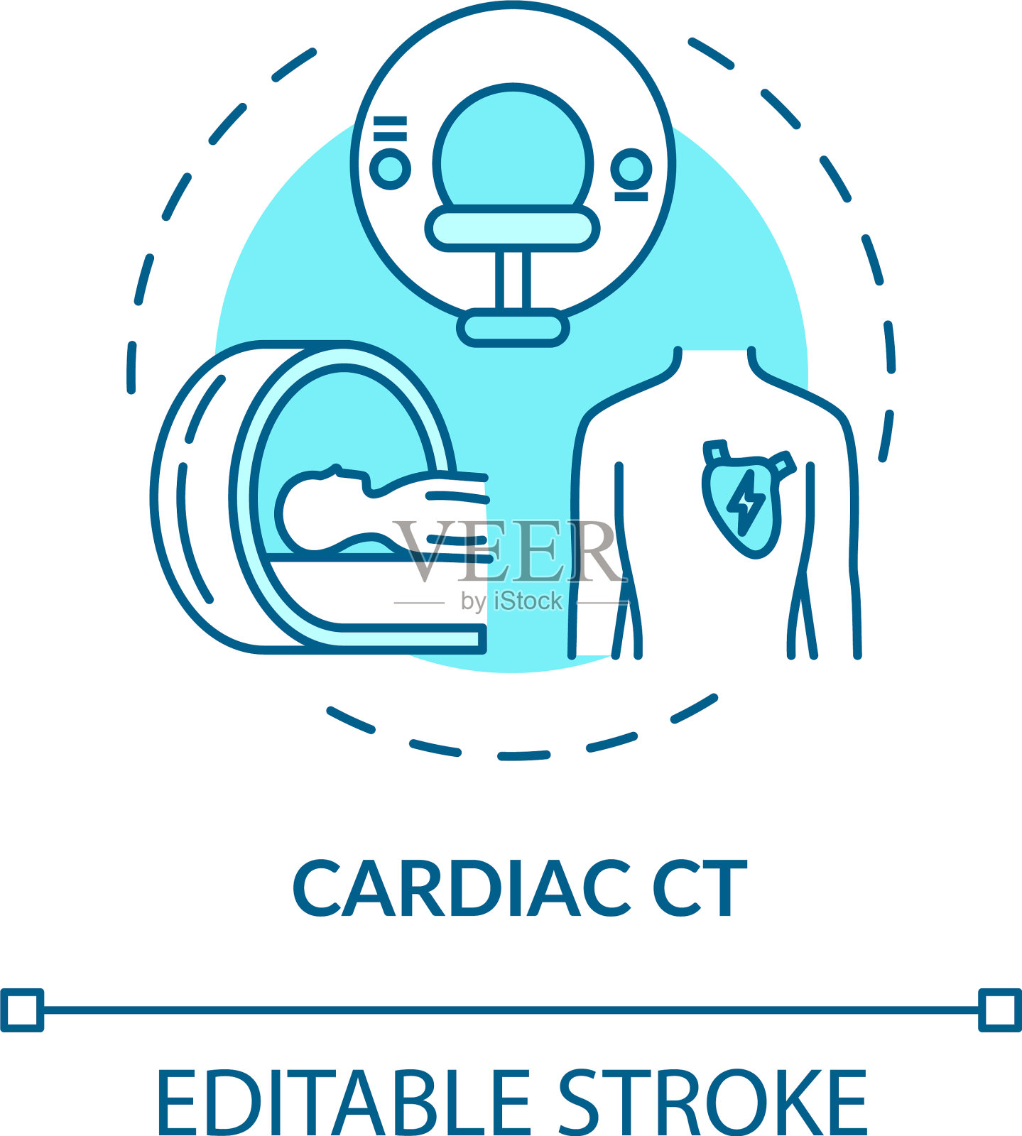 心脏ct概念图标插画图片素材
