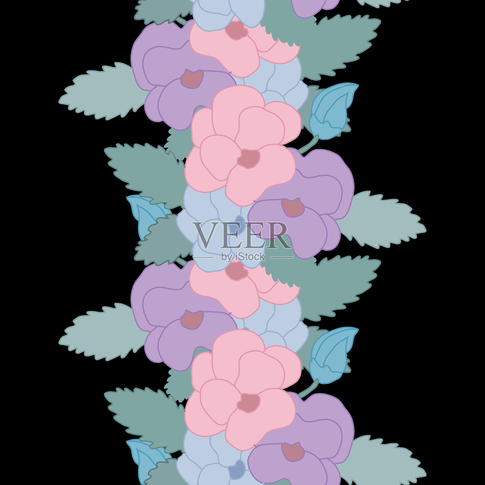 花卉无缝模式插画图片素材