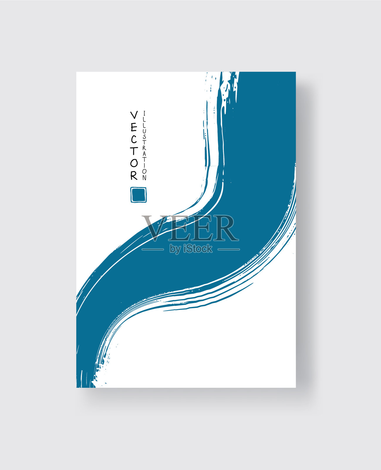 抽象的墨刷条幅与垃圾效果插画图片素材