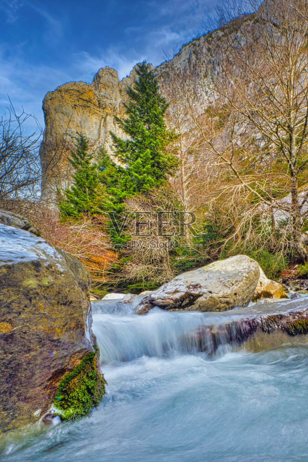 维拉尔河，安索山谷，西部山谷自然公园，西班牙照片摄影图片