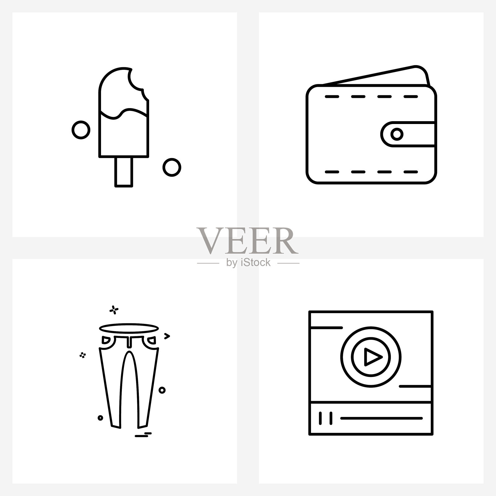 设置4行图标和吃的符号图标素材