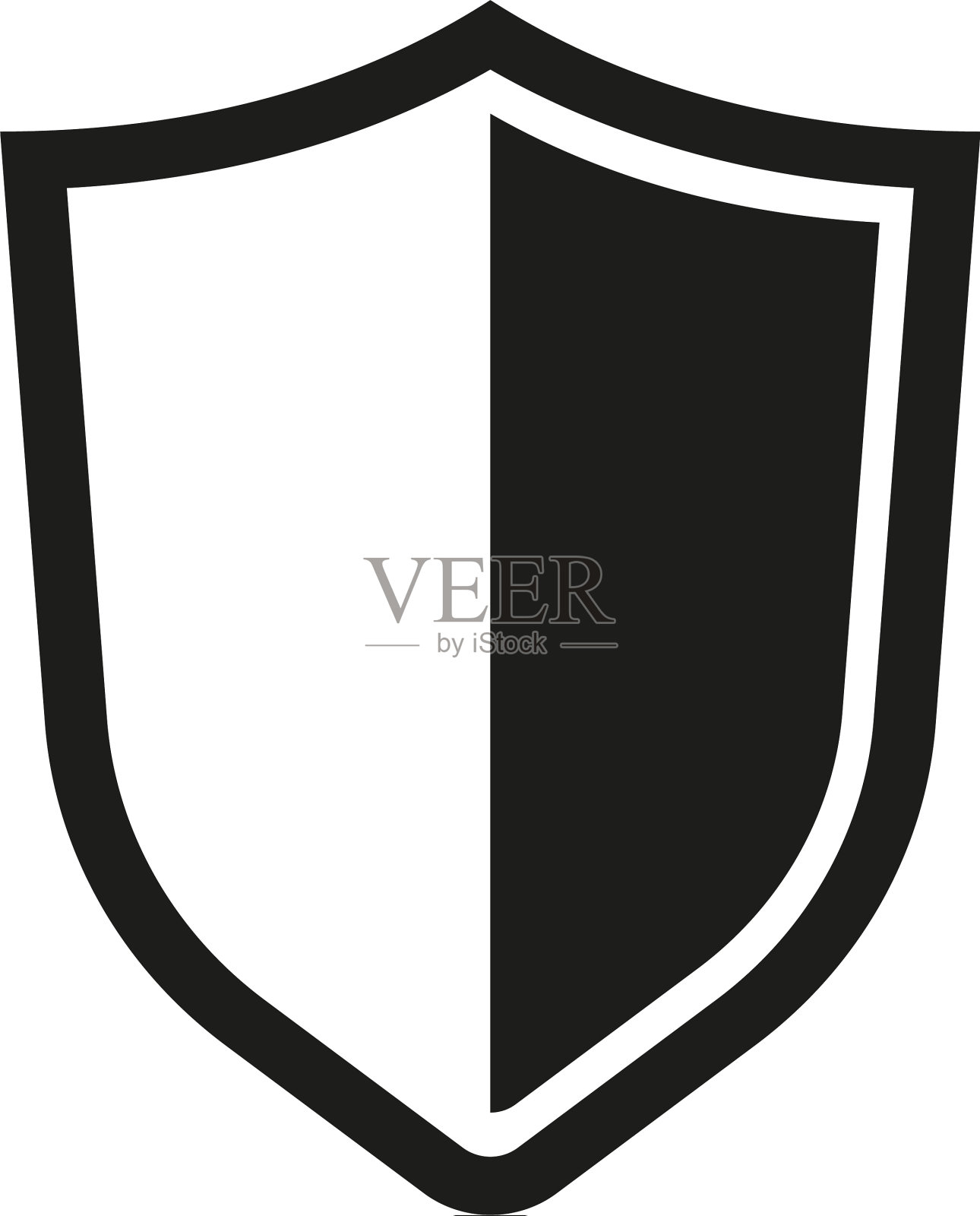 盾牌图标隔离在白色背景插画图片素材