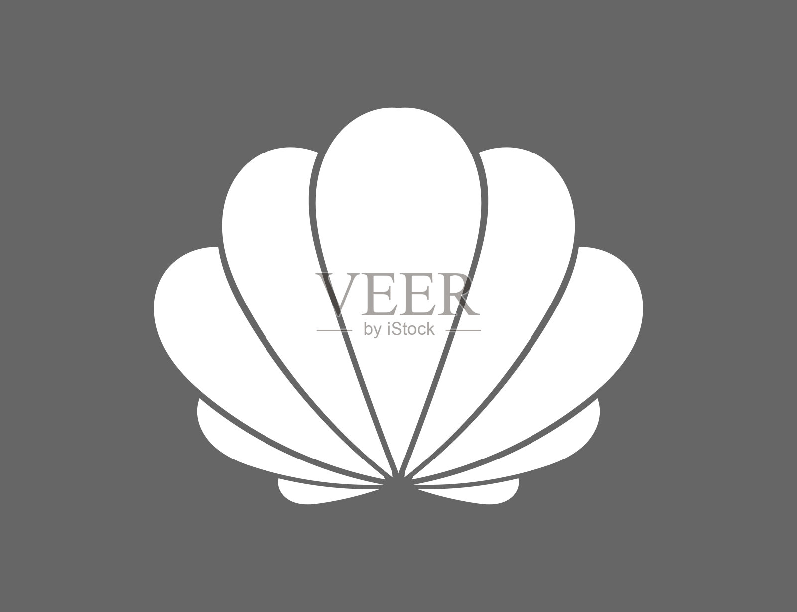 白色贝壳的象征。插画图片素材