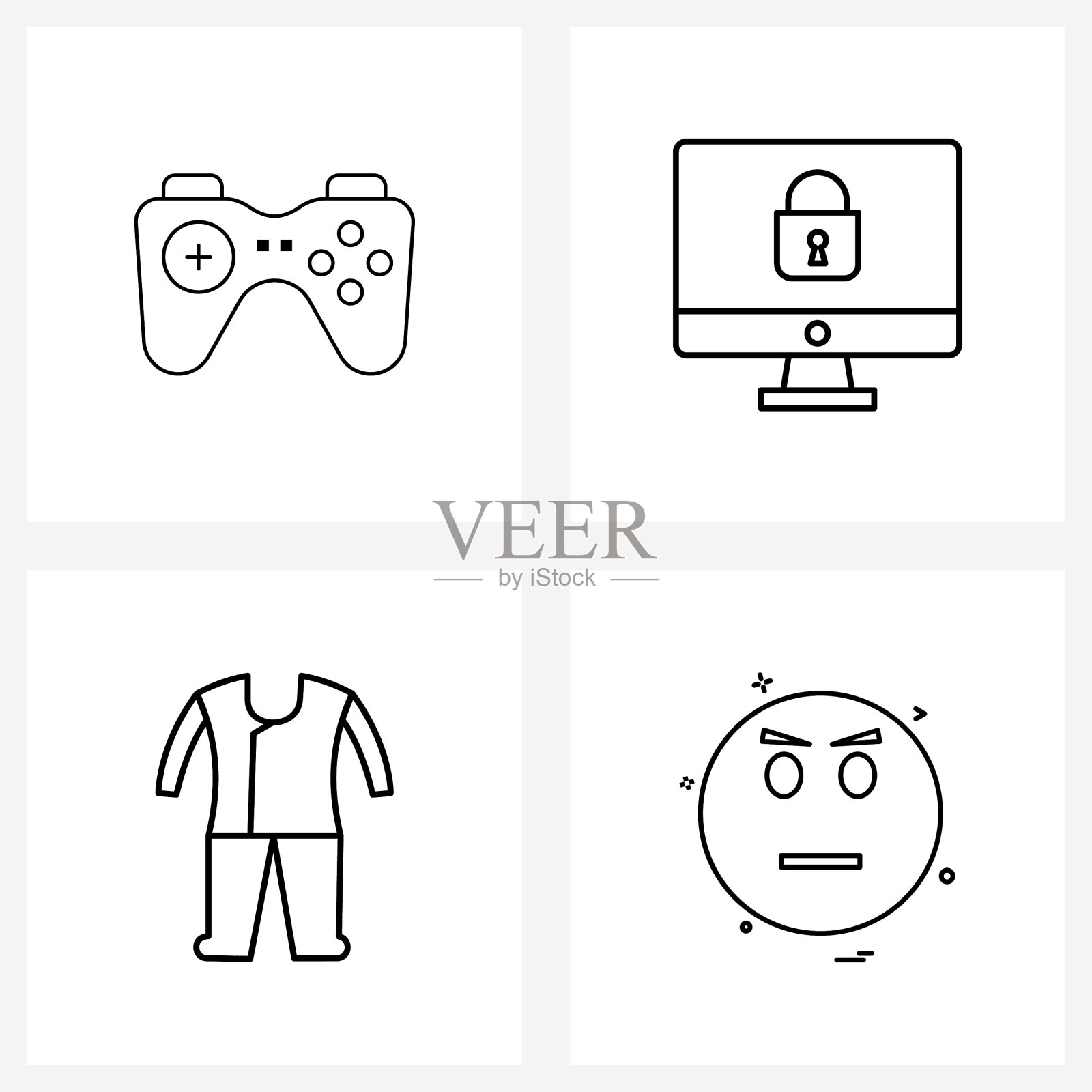 4 .界面线图标设置现代符号插画图片素材