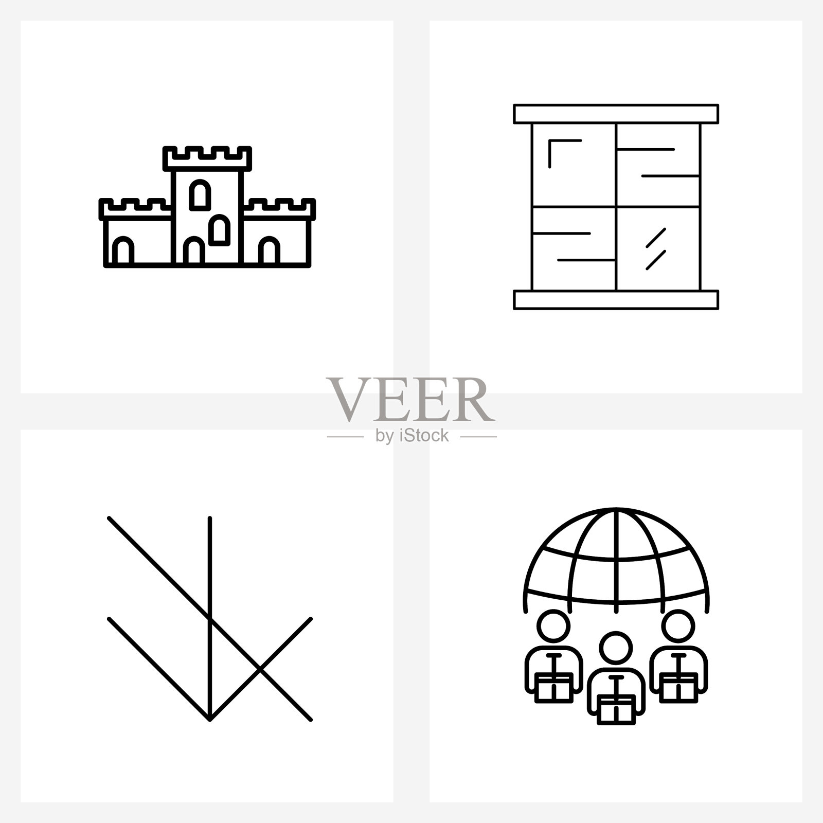 现代线条4简单线条图标娱乐图标素材