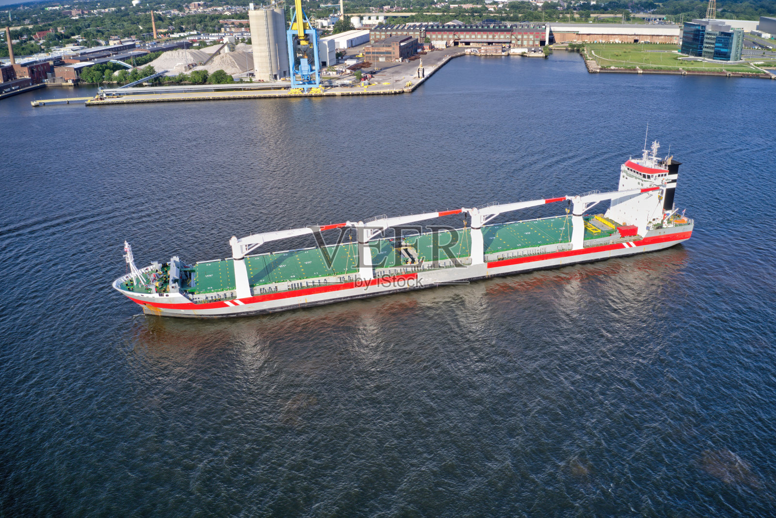 特拉华河货船鸟瞰图照片摄影图片