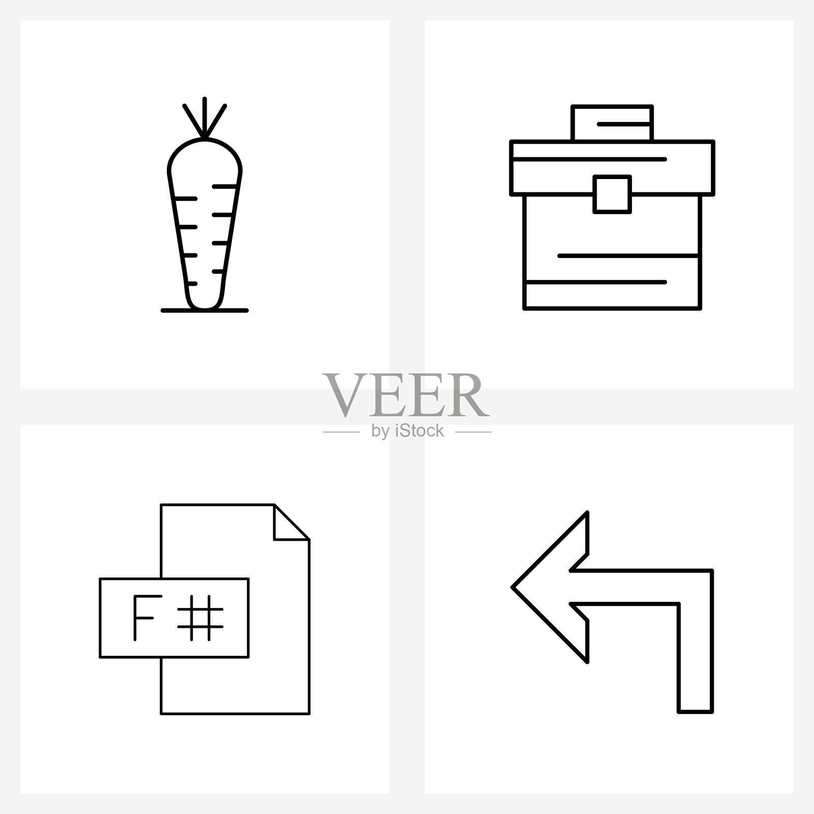 包4通用线图标的网页插画图片素材