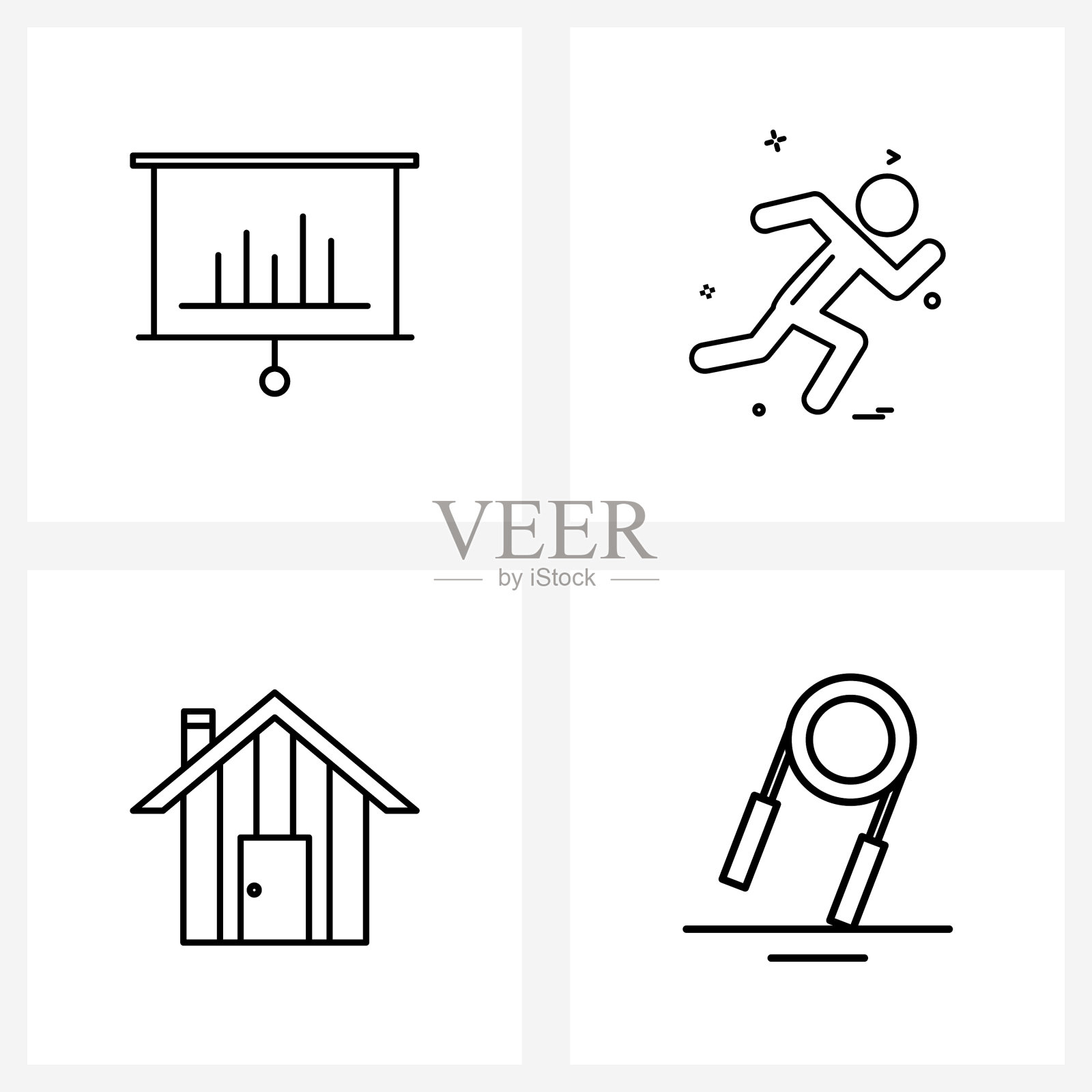 UI设置4个基本行的图标演示home插画图片素材