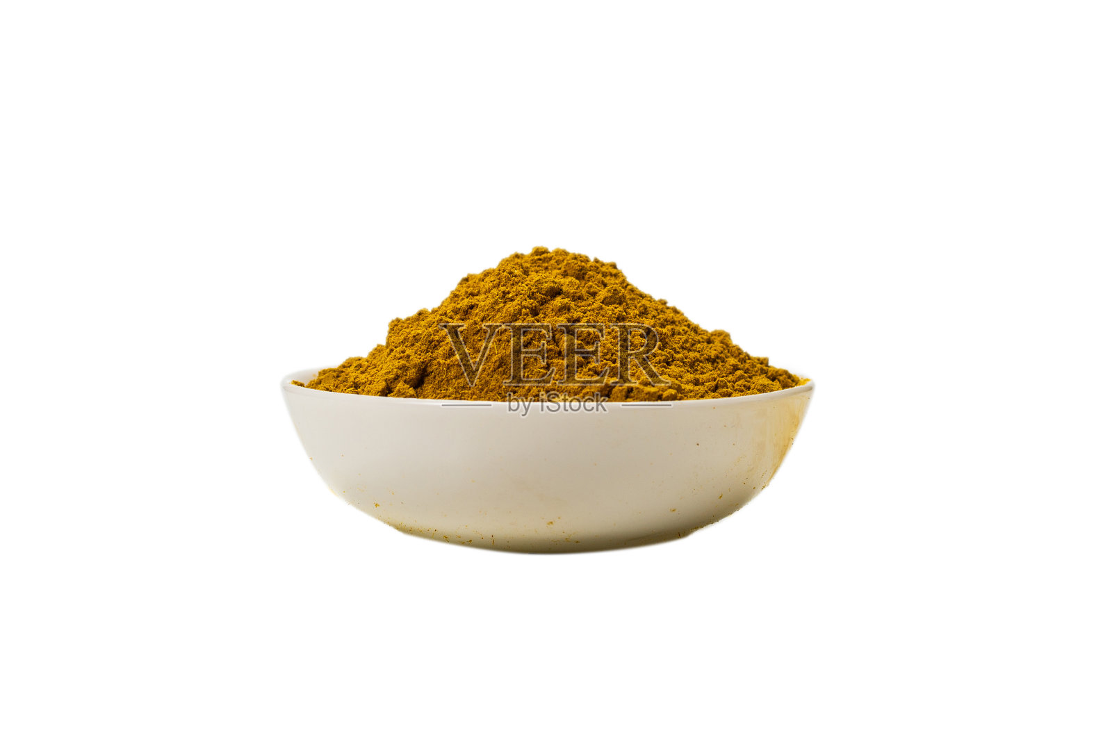 咖喱在一个碗孤立。照片摄影图片