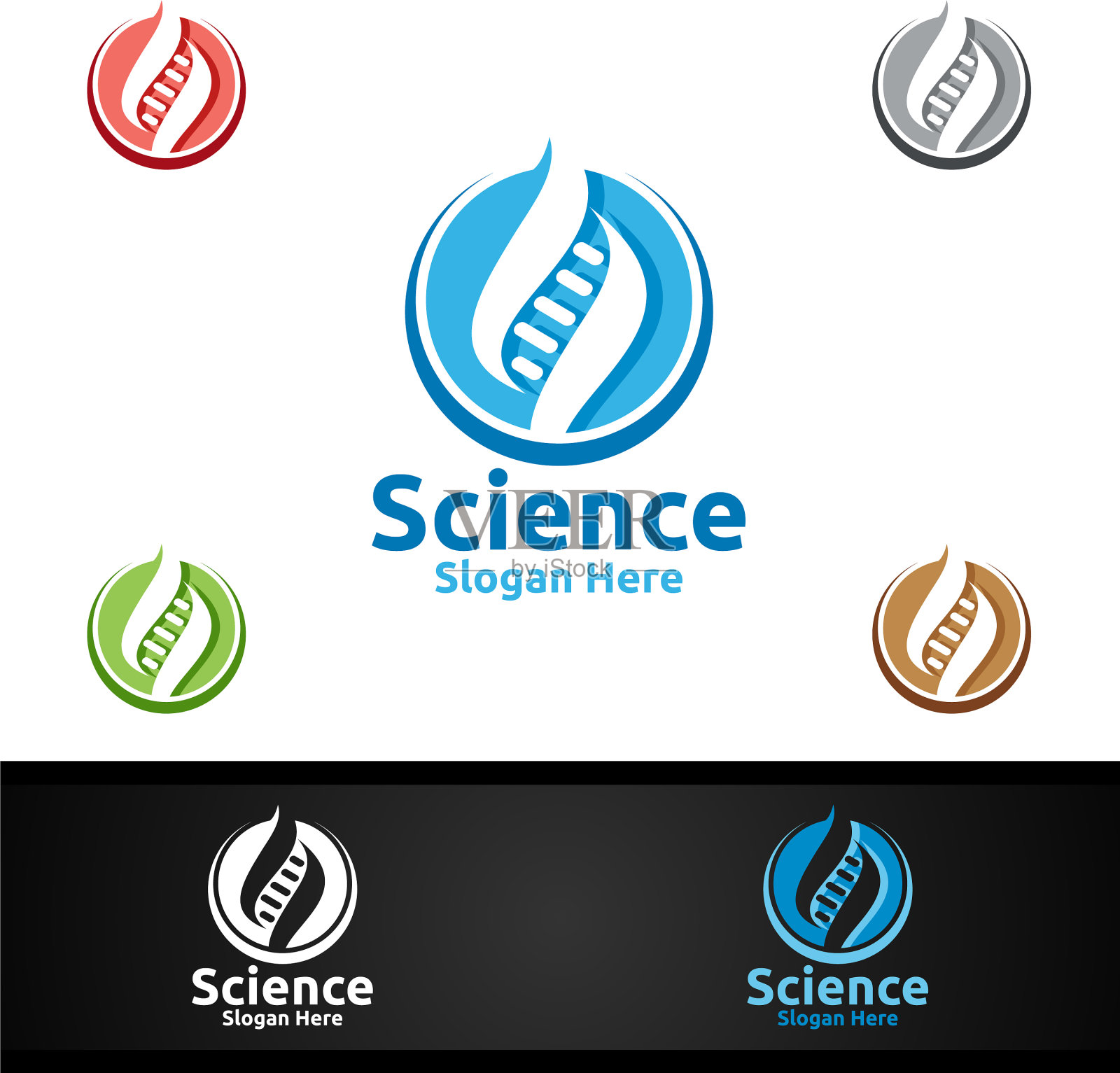 微生物学科学研究实验室标志插画图片素材