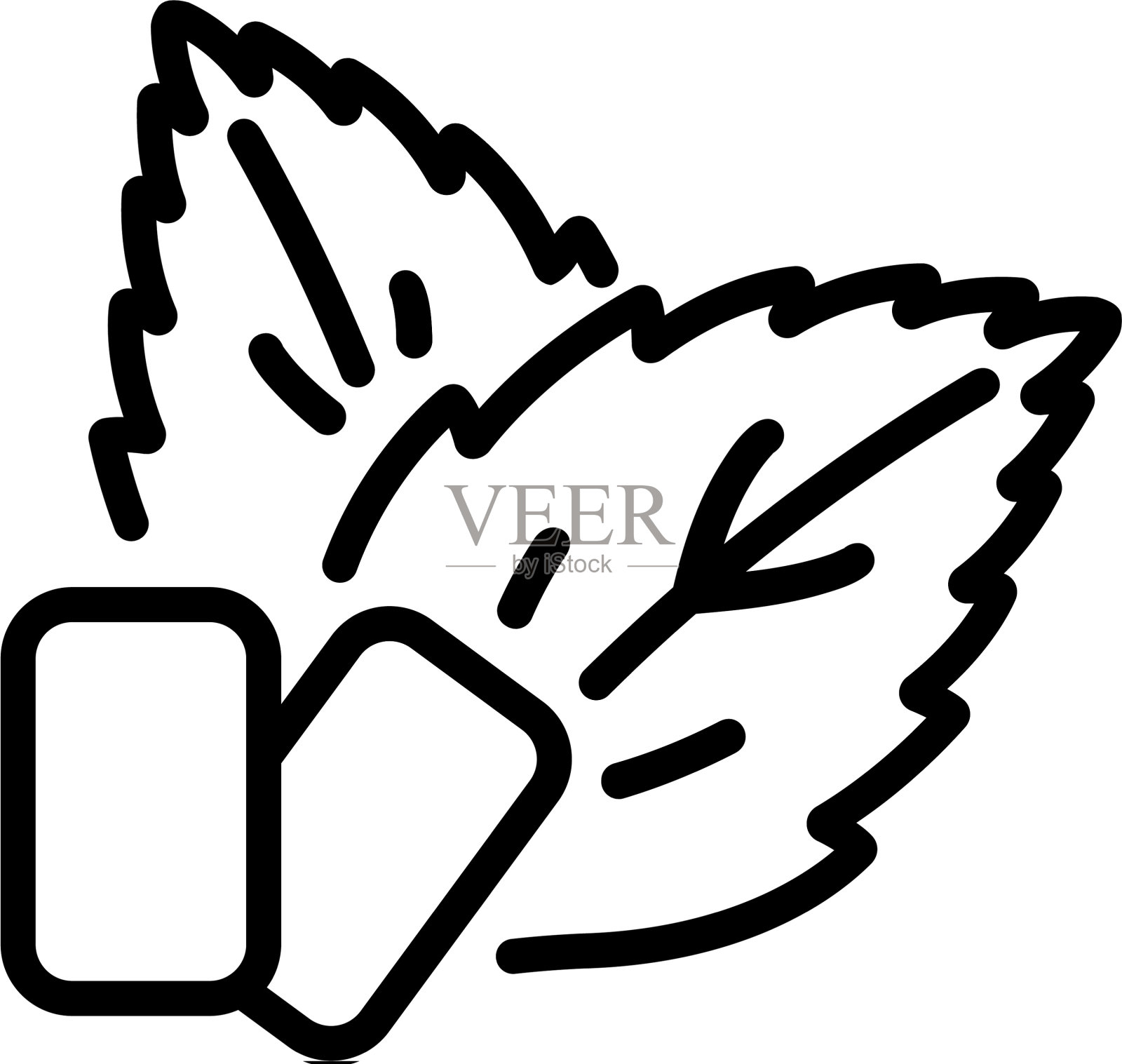 口香糖薄荷图标轮廓设计元素图片