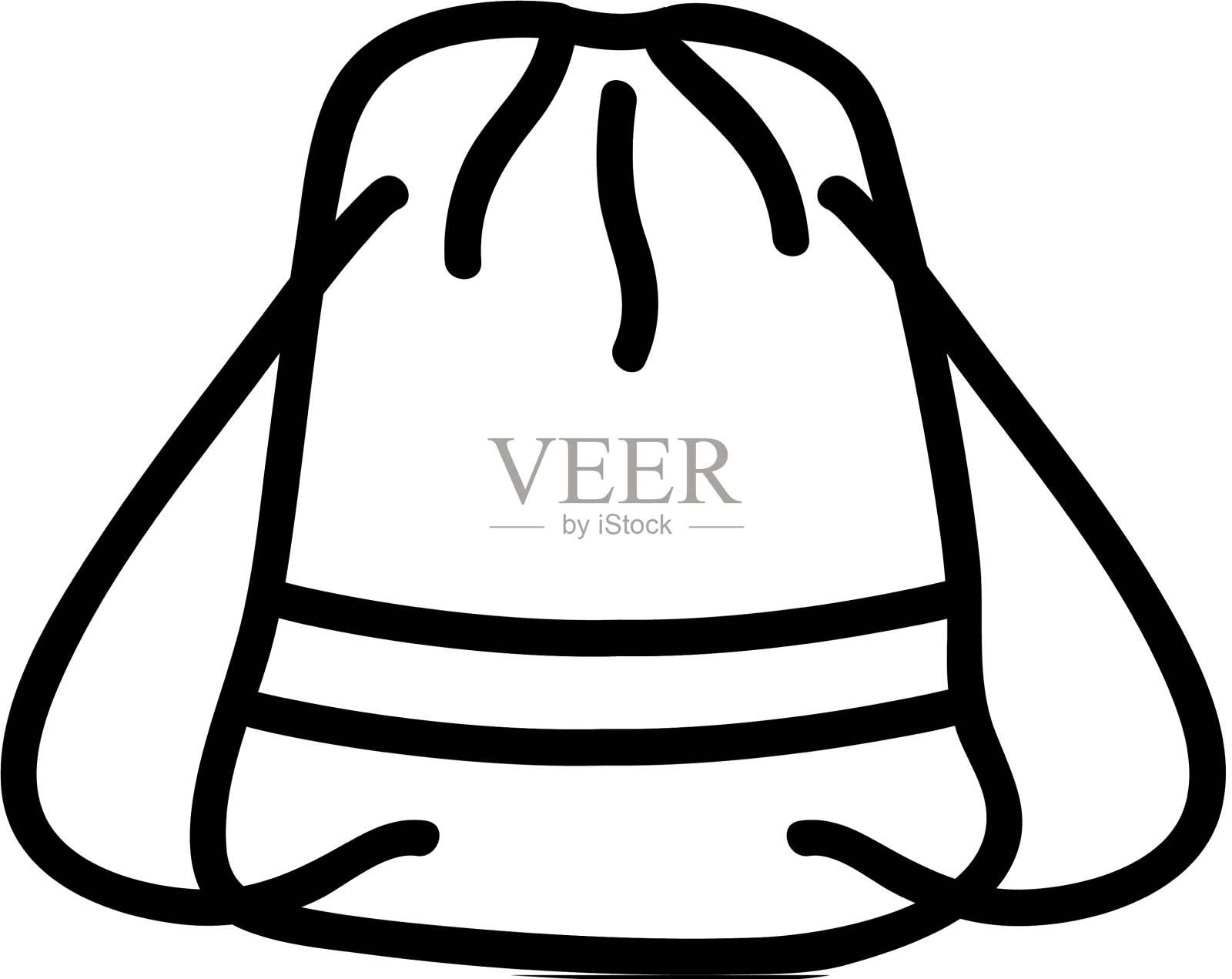 宽松的背包与条纹图标轮廓设计元素图片